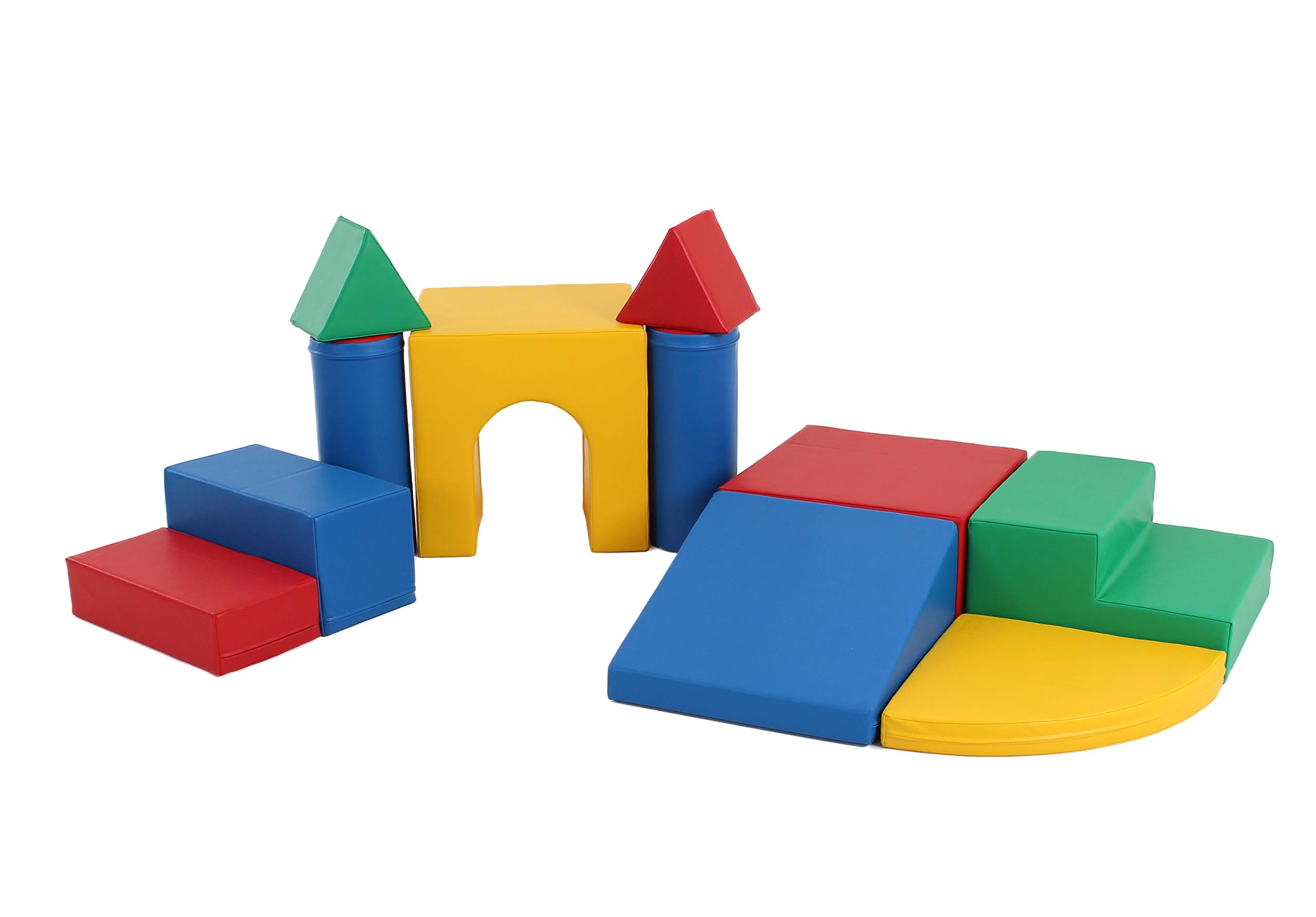 XL Soft Play Forms for Kids – Light Colors 11-Piece Set | Safe Building, Sorting & Climbing Equipment for Indoor Playrooms, Daycares & Preschools