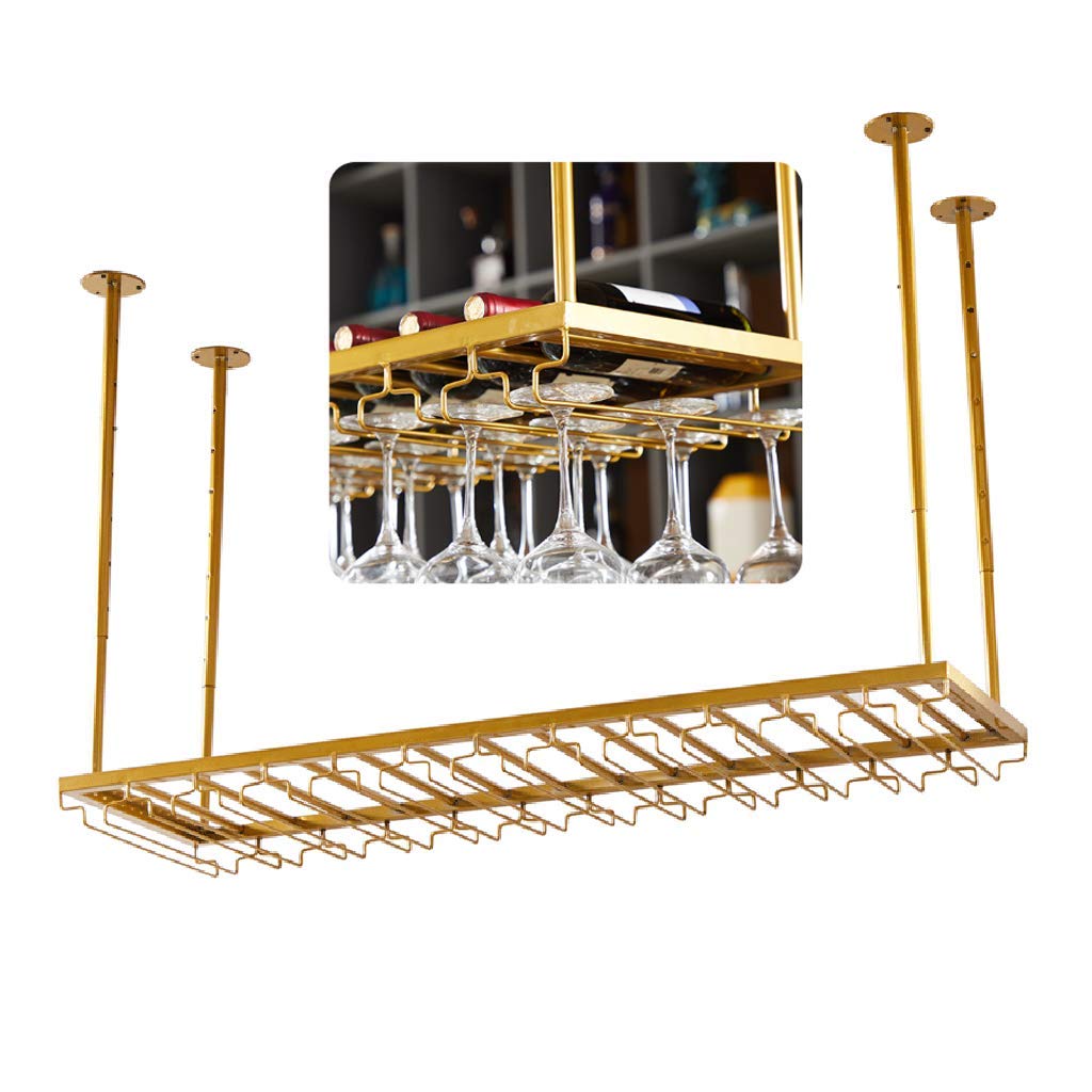Premium GDSKL Wine Rack Organizer - 60X35Cm Hanging Stemware Holder for Kitchen & Bar - Upside Down Wine Glass Storage Rack in Red - Perfect for Home Entertaining, Wine Cellars & Small Space Organization