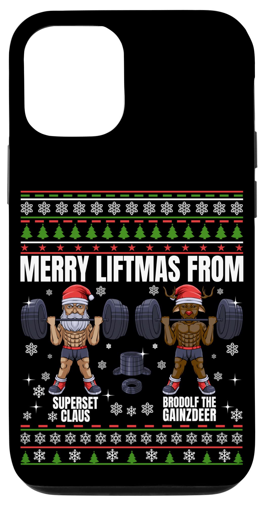 iPhone 12/12 Pro Case - Brodolf Gainzdeer Superset Christmas Design, Durable Protective Cover for Men - Perfect for Holiday Gifts & Everyday Use