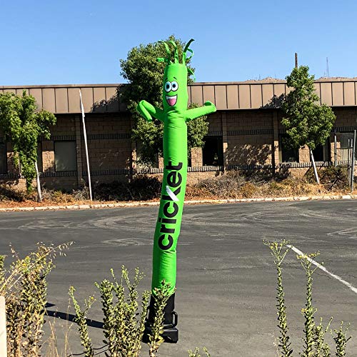 8ft Tall Green Cricket Wireless Inflatable Tube Man - Air Powered Dancing Waving Puppet with 6ft Dancer & Blower Motor - Perfect for Car Dealerships, Grand Openings, Sports Events & Outdoor Advertising