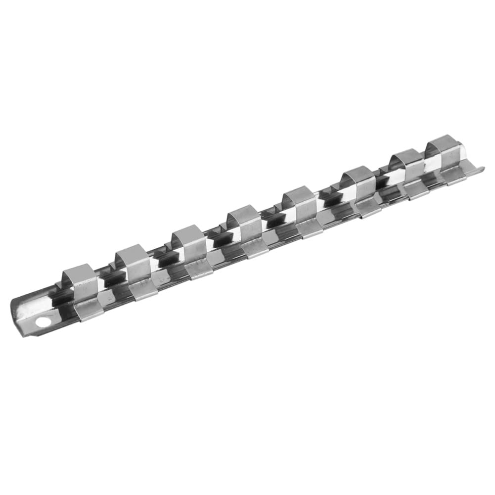 Aluminum Socket Organizer Tray - Carbon Steel 8-Slot Socket Rack with Storage Divider, 1/4