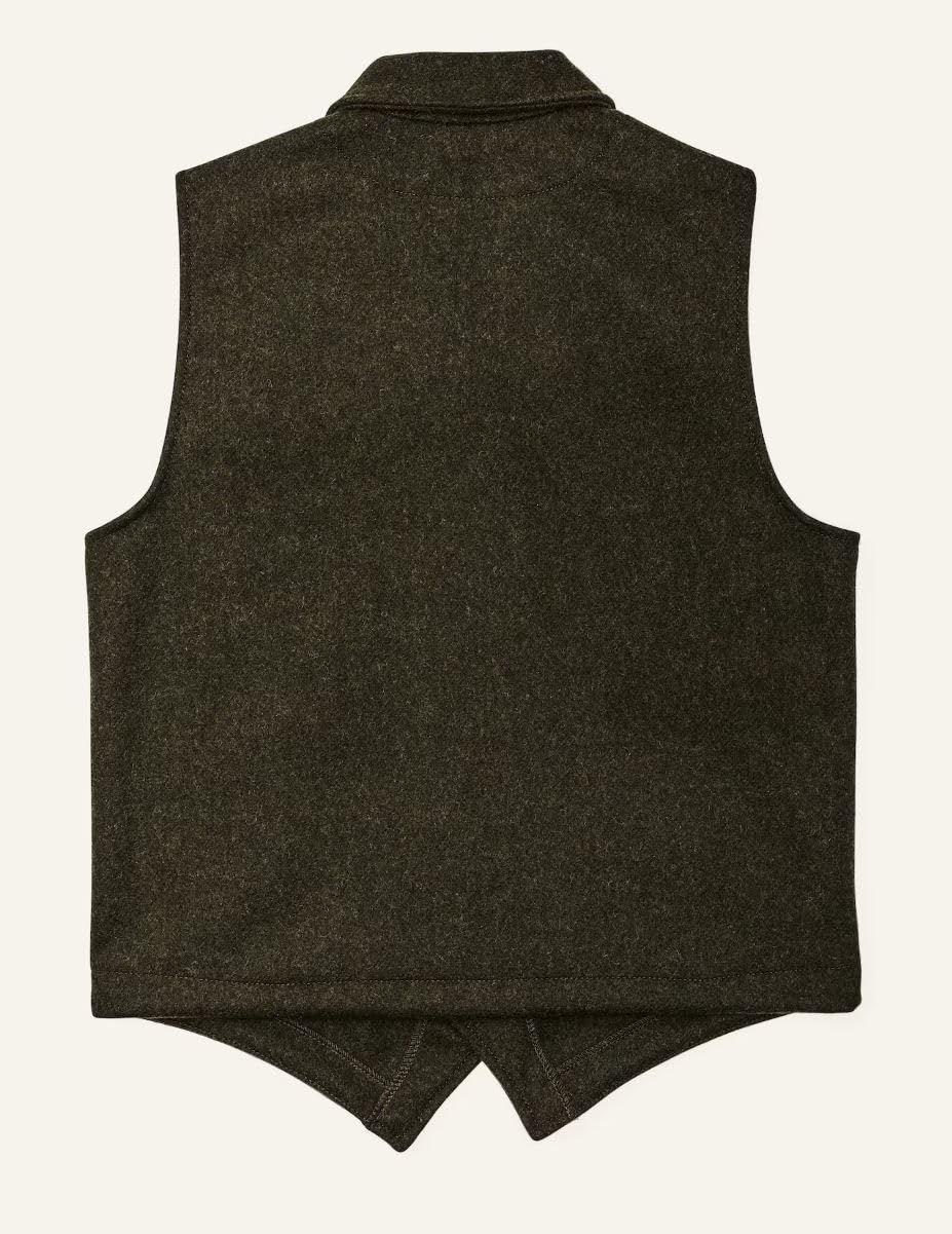 Filson Mackinaw Wool Western Vest for Men - Forest Green Hunting & Outdoor Workwear