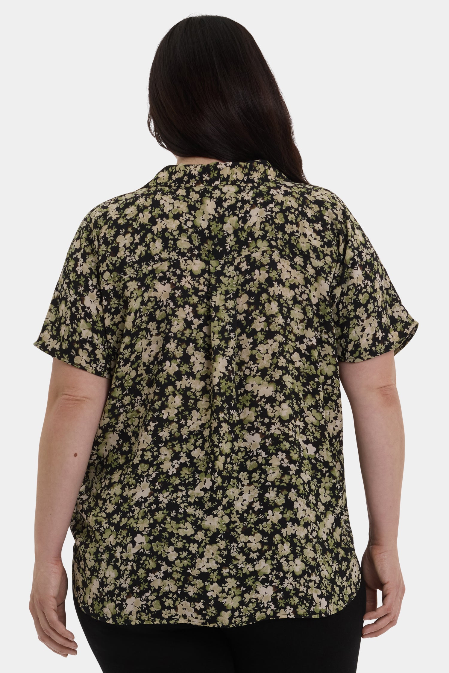 Becky Plus Size Short Sleeve Blouse - Floral Print Women's Casual Top for Work & Summer Outings | Granada Garden Collection