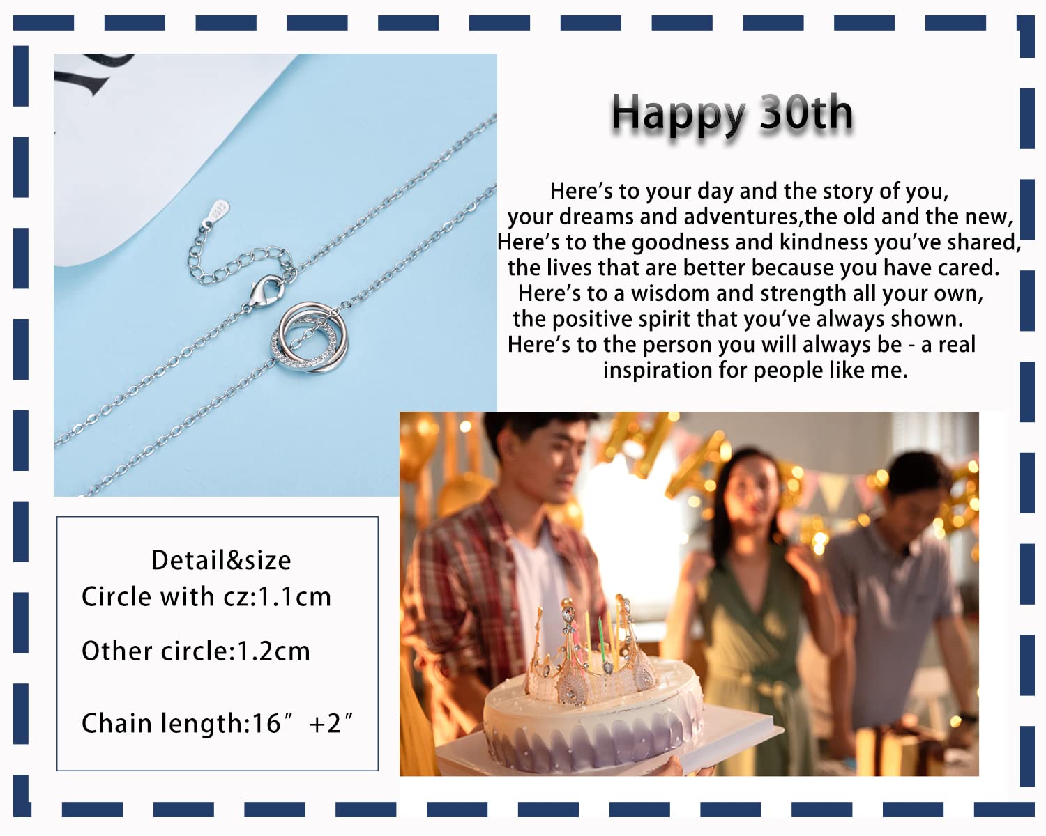 30th Birthday Gifts for Women - Elegant Three Circle Necklace for Her 30th Birthday, 30 Year Old Jewelry Gift - Perfect for Milestone Celebrations & Special Occasions