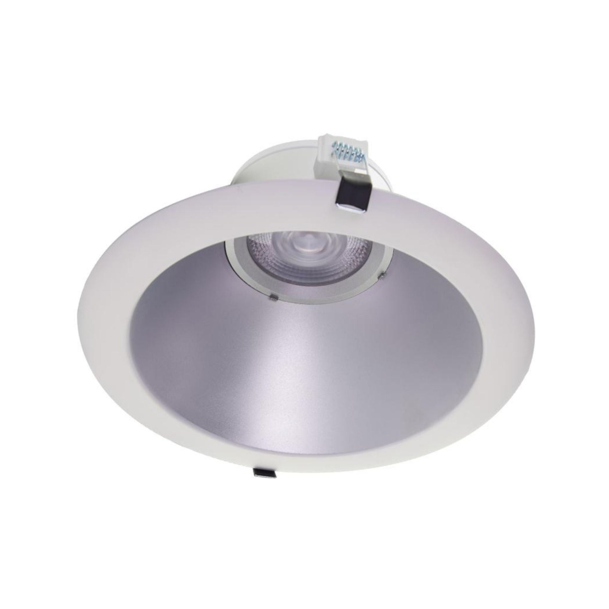 6 Inch Commercial LED Downlight 1750 Lumens Adjustable 5 CCT Options Silver Finish 120-277V for Office, Retail, and Warehouse Lighting