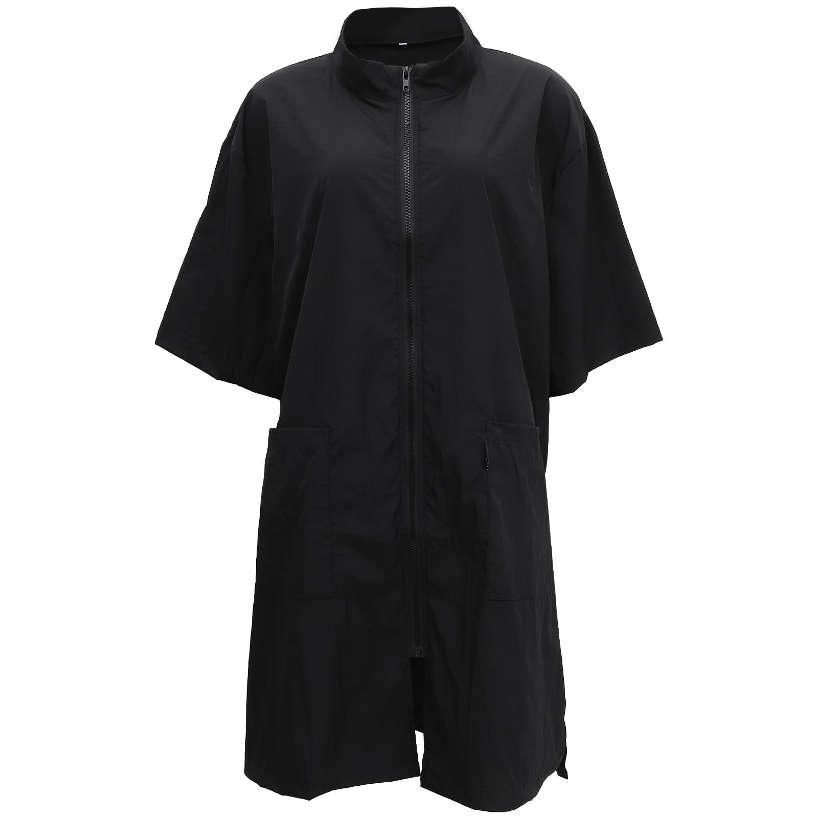 Professional Pet Grooming Work Jacket - Anti-Static Full Zip Pet Groomer Uniform for Dog & Cat Stylists (Black, XXL) - Ideal for Salon, Bathing & Grooming Sessions