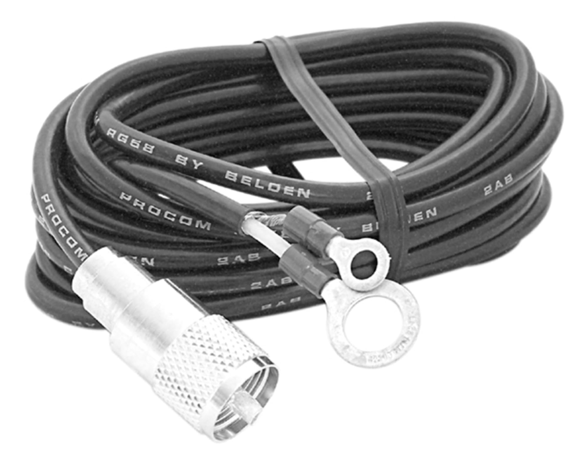 AUPL12 12ft RG58AU Coax Cable - Plug to Lug for TV & Antenna