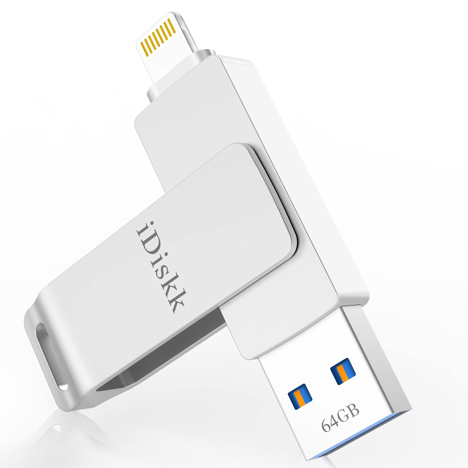 MFi Certified 64GB USB Flash Drive for iPhone 14 Pro/13/12/11/8/7/6/5 & iPad Pro - Photo Storage, File Transfer, iOS 14 Compatible - Perfect for Travel, Work, and School Data Backup
