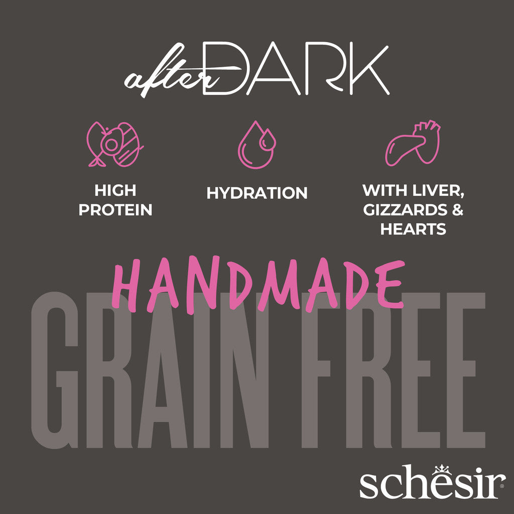 Schesir After Dark Complete & Balanced Wet Cat Food for Adult Cats - 80g, High Protein with Essential Vitamins & Minerals - Perfect for Nighttime Feeding & Weight Management