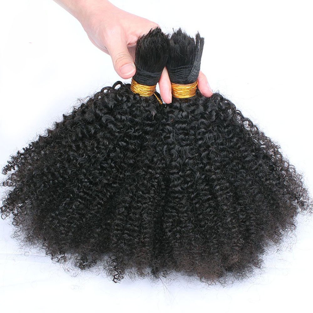 Premium 8A Grade Brazilian Human Hair Extensions - 100% Unprocessed Afro Kinky Curly Bulk Hair for Braiding & Weaving (30 Inch, 100g Per Bundle) | Perfect for Protective Styles, Wig Making & Natural Hair Blending