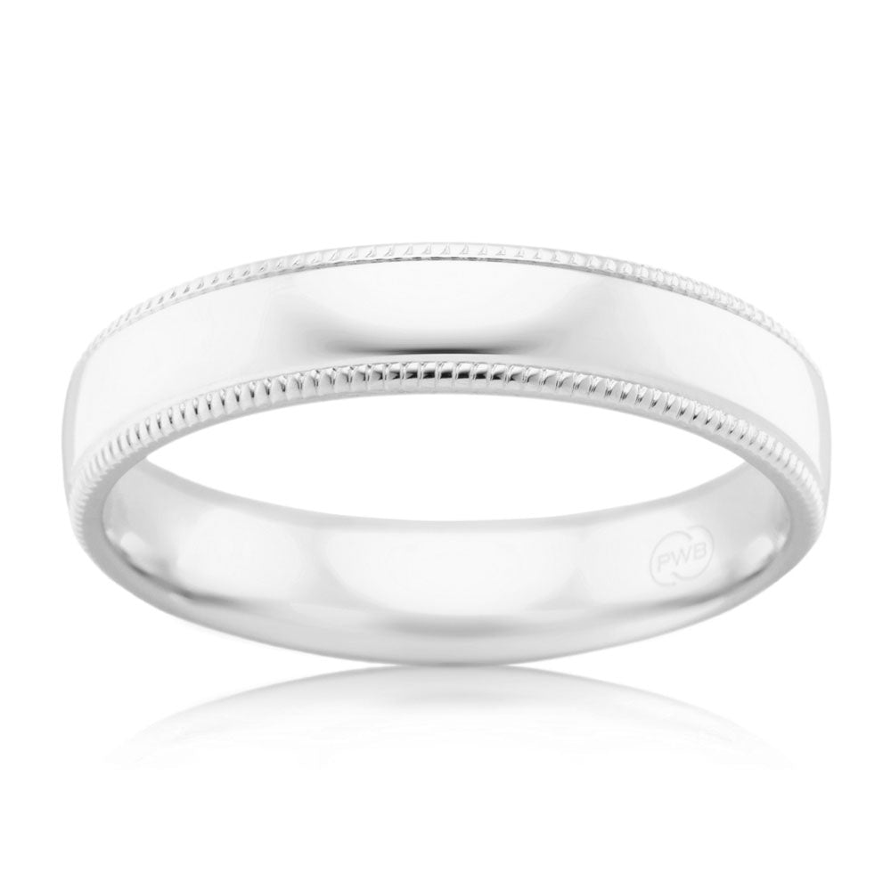 9ct White Gold 3mm Half Round Ring - Size N - Elegant Wedding Band, Anniversary Gift for Her, Perfect for Everyday Wear & Special Occasions