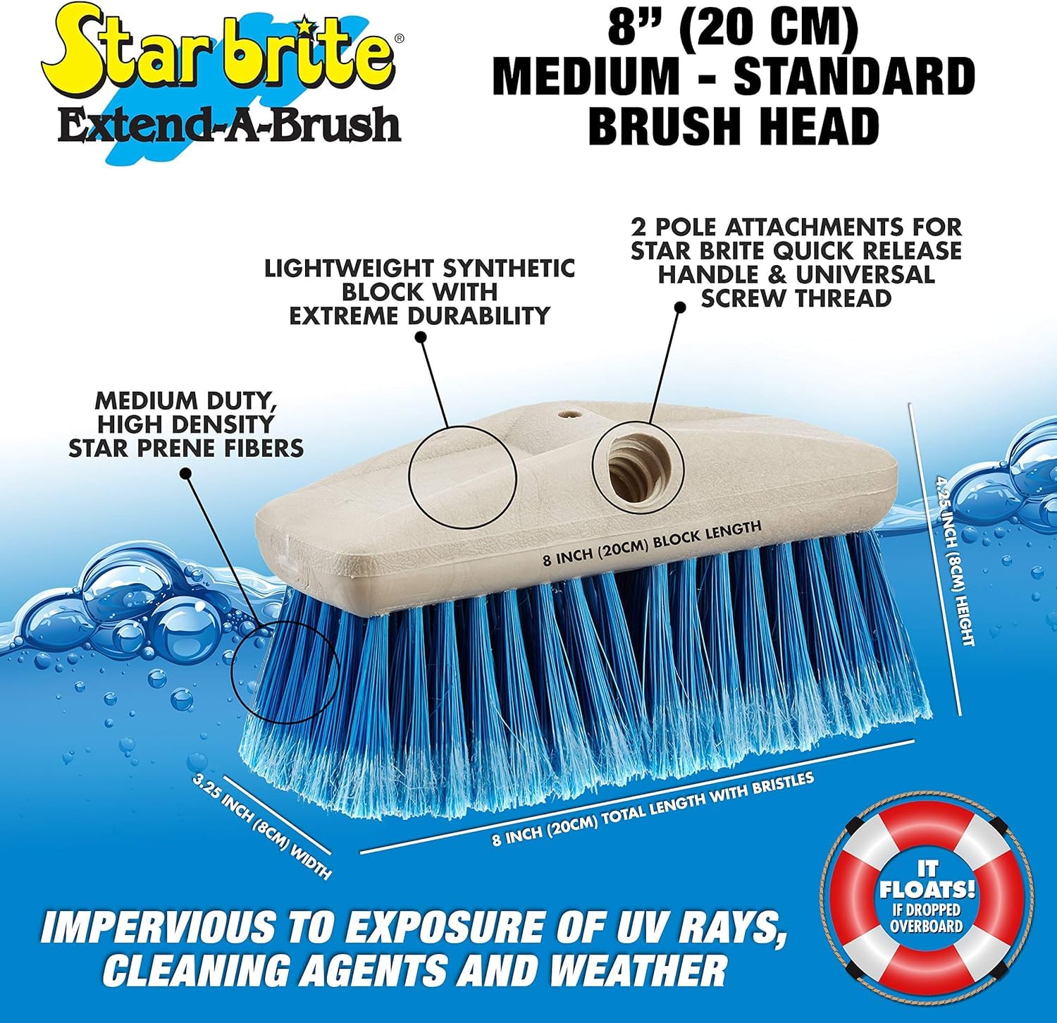 STAR BRITE Boaters Combo Set - Boat Cleaning Kit with Telescoping Handle, Boat Hook, Scuff Eraser (2 Pack) & Giant Sponge | Perfect for Marine Maintenance, Deck Scrubbing & Watercraft Care