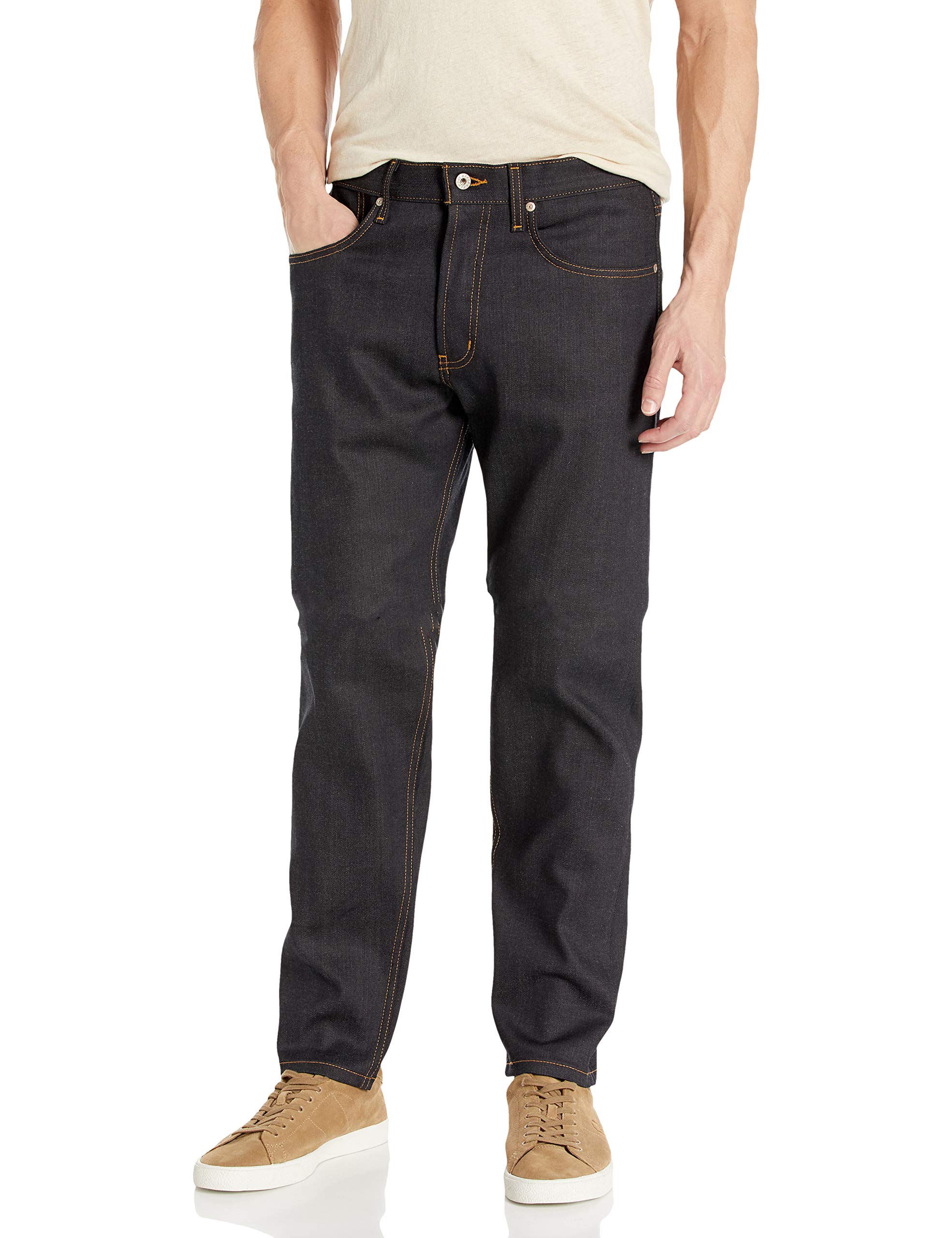 Naked & Famous Denim Men's Easy Guy Relaxed Fit Stretch Selvedge Jeans - Deep Indigo Wash | Comfortable Raw Denim for Casual Wear & Everyday Outfits
