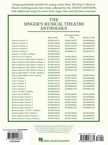 The Singer's Musical Theatre Anthology - Teen's Edition Tenor Book with Online Audio | Vocal Training & Performance Practice for Young Tenors | Perfect for Auditions, Recitals & School Productions
