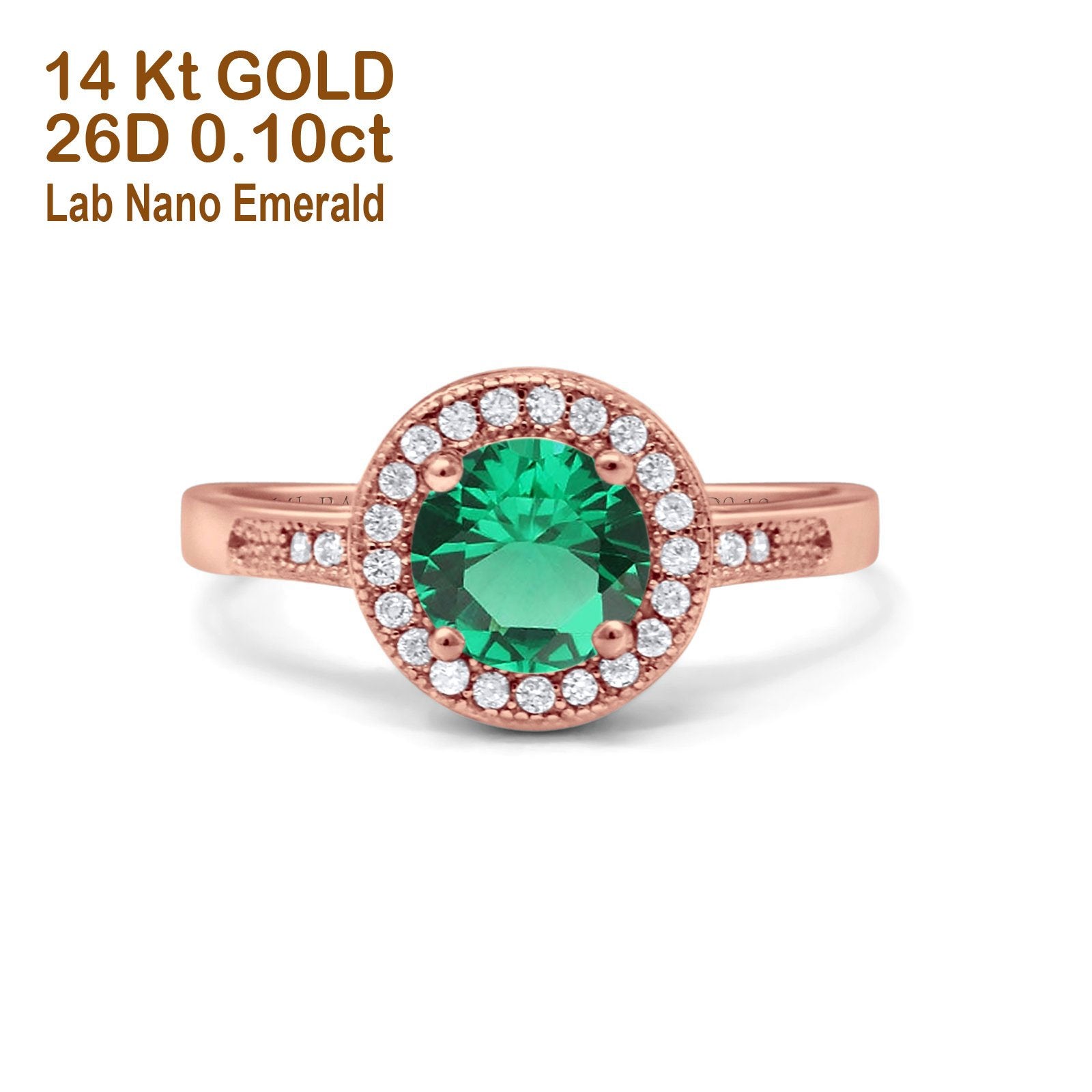 14K Gold 0.94ct Round Art Deco 6mm G SI Diamond Engagement Ring for Women - Perfect for Wedding, Proposal, Anniversary & Special Occasions
