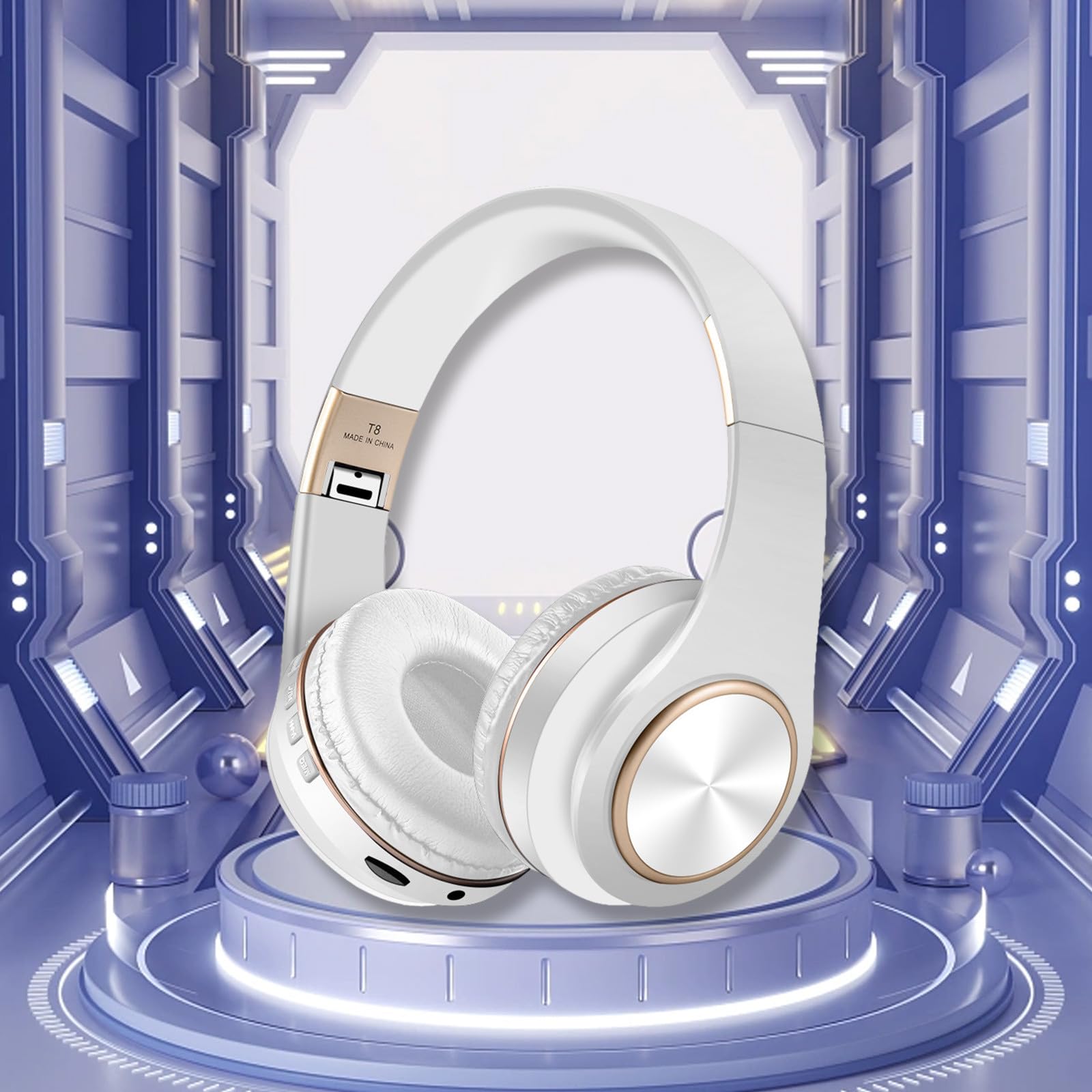 Premium Over-Ear Bluetooth Headphones with Deep Bass & Bluetooth 5.1 - Wireless Headset for Music, Gaming, Sports & Work - Noise Cancelling for Office, Travel & Gym Use