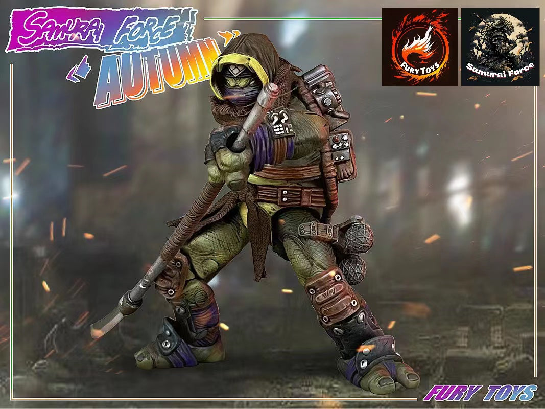 Fury Toys 1/12 Scale 5-Inch Samurai Force Turtles Autumn Action Figure - Collectible Ninja Turtle Toy for Display, Photography & Role Play Scenes