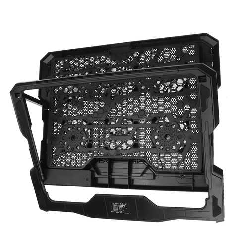 Adjustable Laptop Cooling Pad with 6 USB-Powered Fans for 12-15.6 Inch Notebooks - Portable Computer Stand for Gaming, Office & Home Use