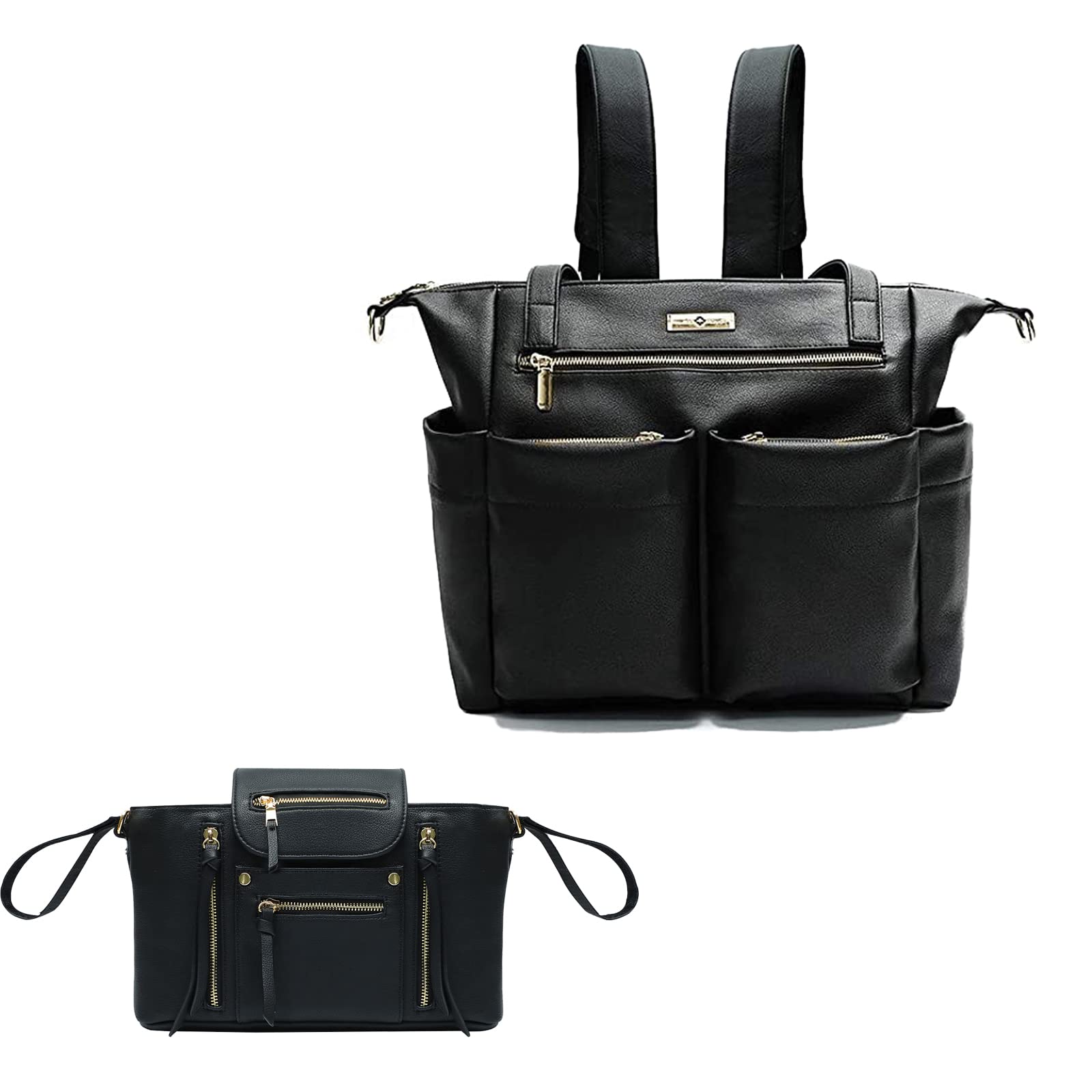 Premium Leather Diaper Backpack for Moms - Stylish Baby Bag with Changing Pad & Stroller Organizer | Perfect for Travel, Daycare & On-the-Go Parenting