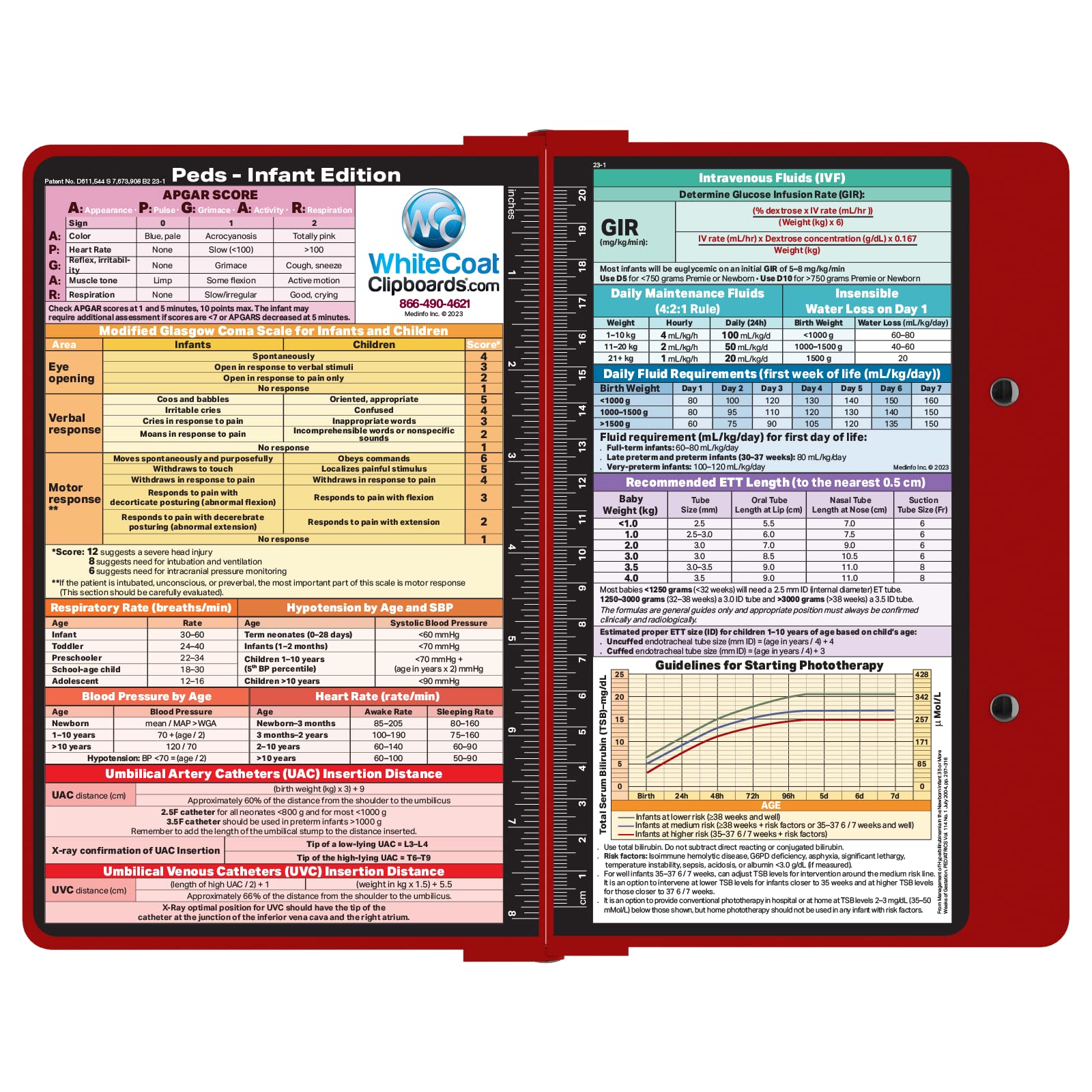 Whitecoat Clipboard® - Red Pediatric Edition | Durable Medical Clipboard for Doctors & Nurses | Perfect for Hospitals, Clinics & Pediatric Care