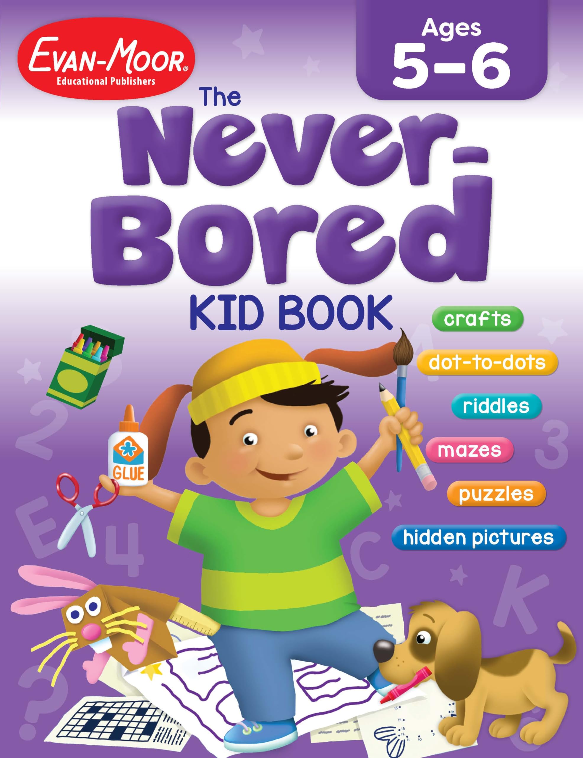 The Never-Bored Kid Book for Ages 5-6 - Fun Learning Activities, Puzzles & Games for Kindergarten & 1st Grade | Perfect for Home, Classroom & Travel