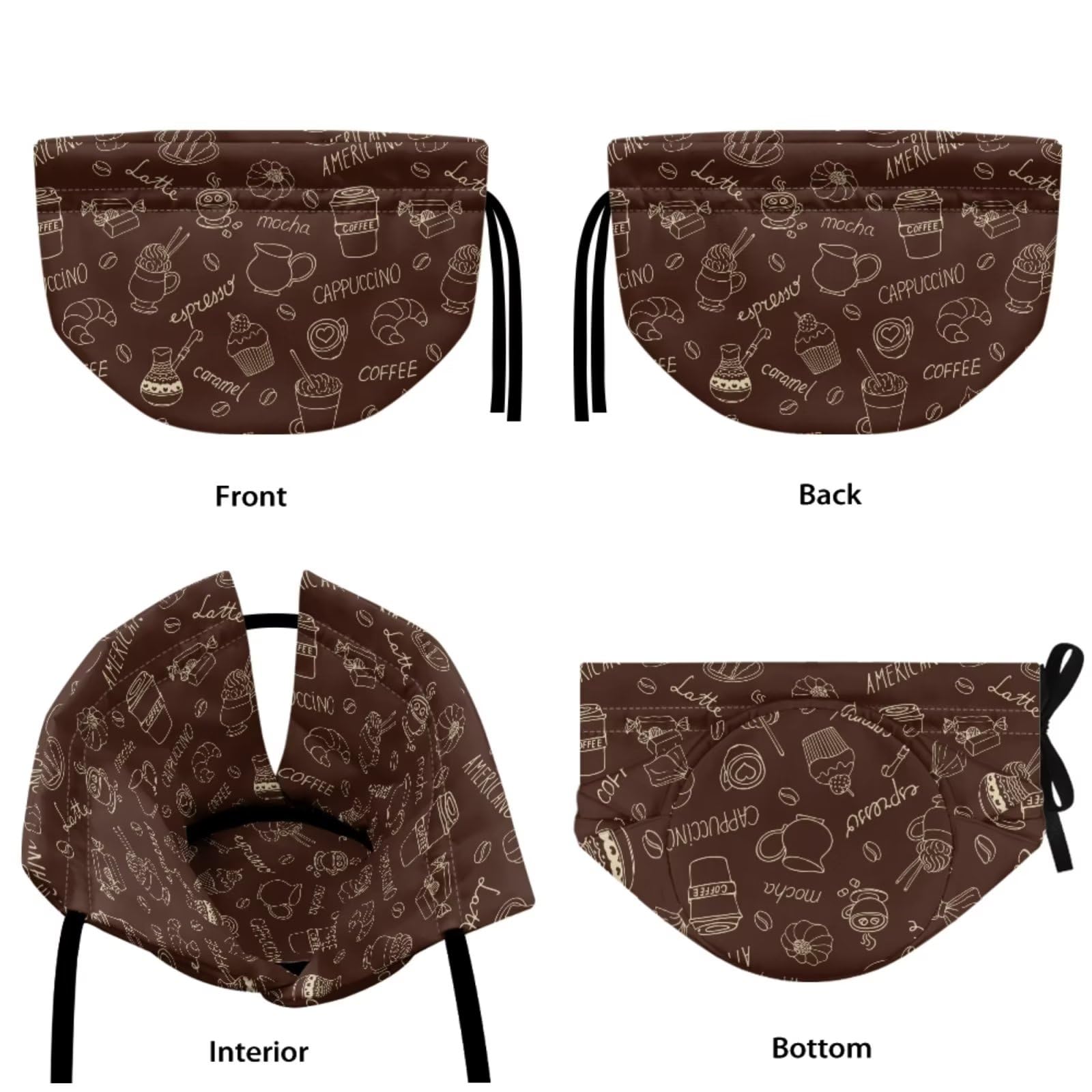 Cotton Tea Cozy - Insulated Tea Pot Cover with Coffee Croissant Print - Thick Extra Warm Teapot Lid for Home Kitchen Decor - Perfect for Tea Parties, Coffee Breaks, and Cozy Kitchen Accessories