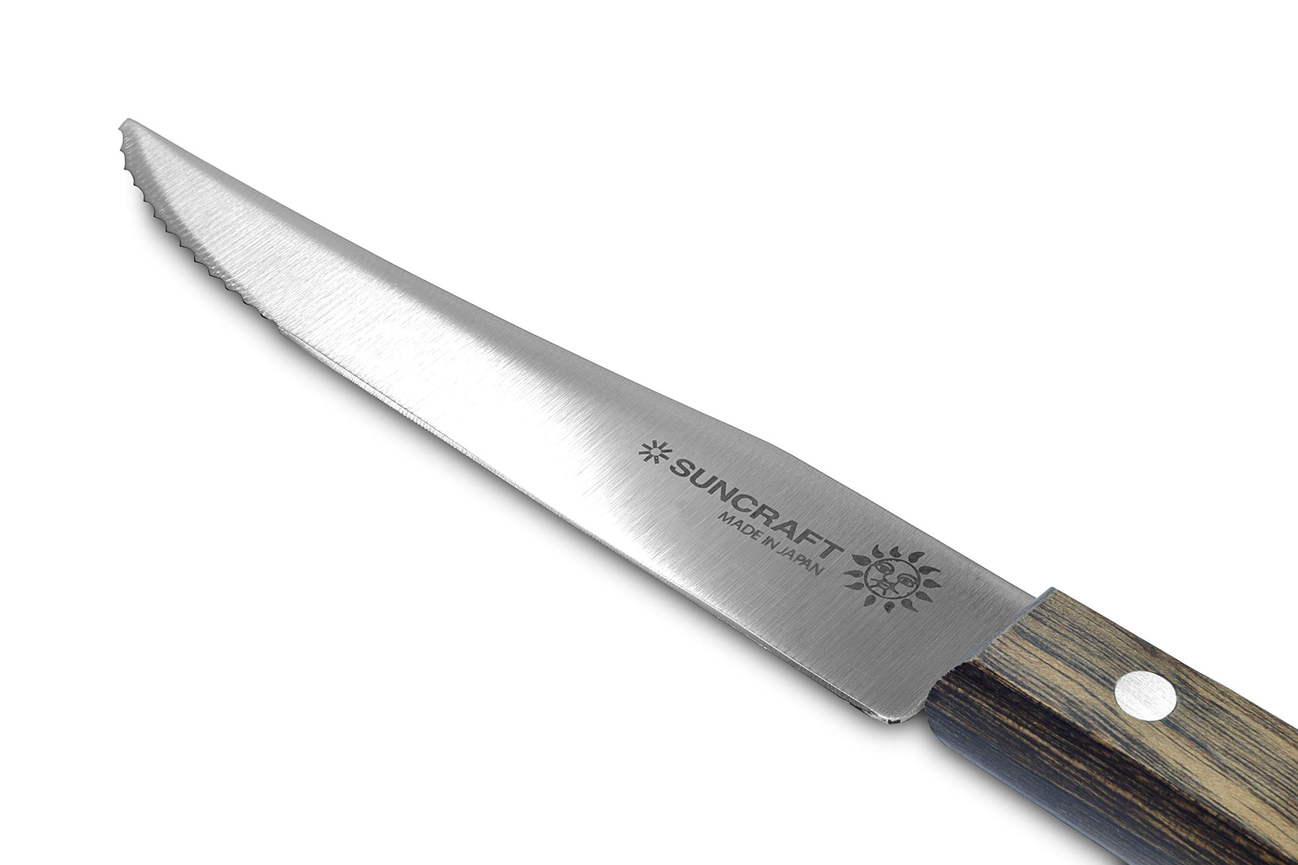WW200 Japanese Utility Small Bread Knife - Stainless Steel Fruit & Meat Knife with Brown Wood Handle (4.5 inch/115mm) - Perfect for Slicing Bread, Fruits, Cheese, Cakes & Deli Meats - Ideal for Kitchen, Camping & Picnic Use
