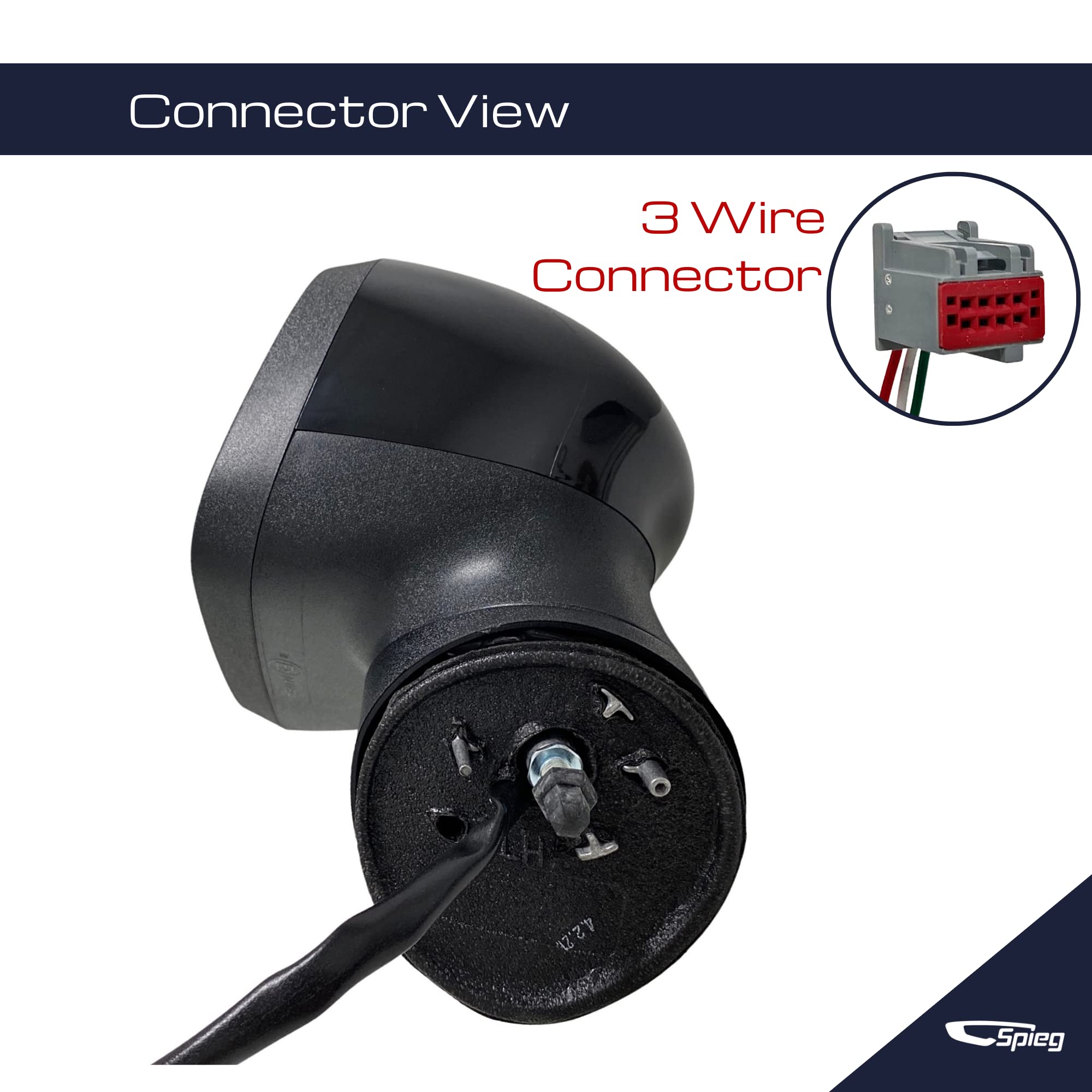 2011-2019 Ford Fiesta Driver Side Mirror Replacement - Left Power Adjustable Manual Folding Non-Heated Mirror Assembly with Spotter Glass (Paintable Black, 3-Pin Connector) | Perfect for Parking Assistance & Blind Spot Visibility