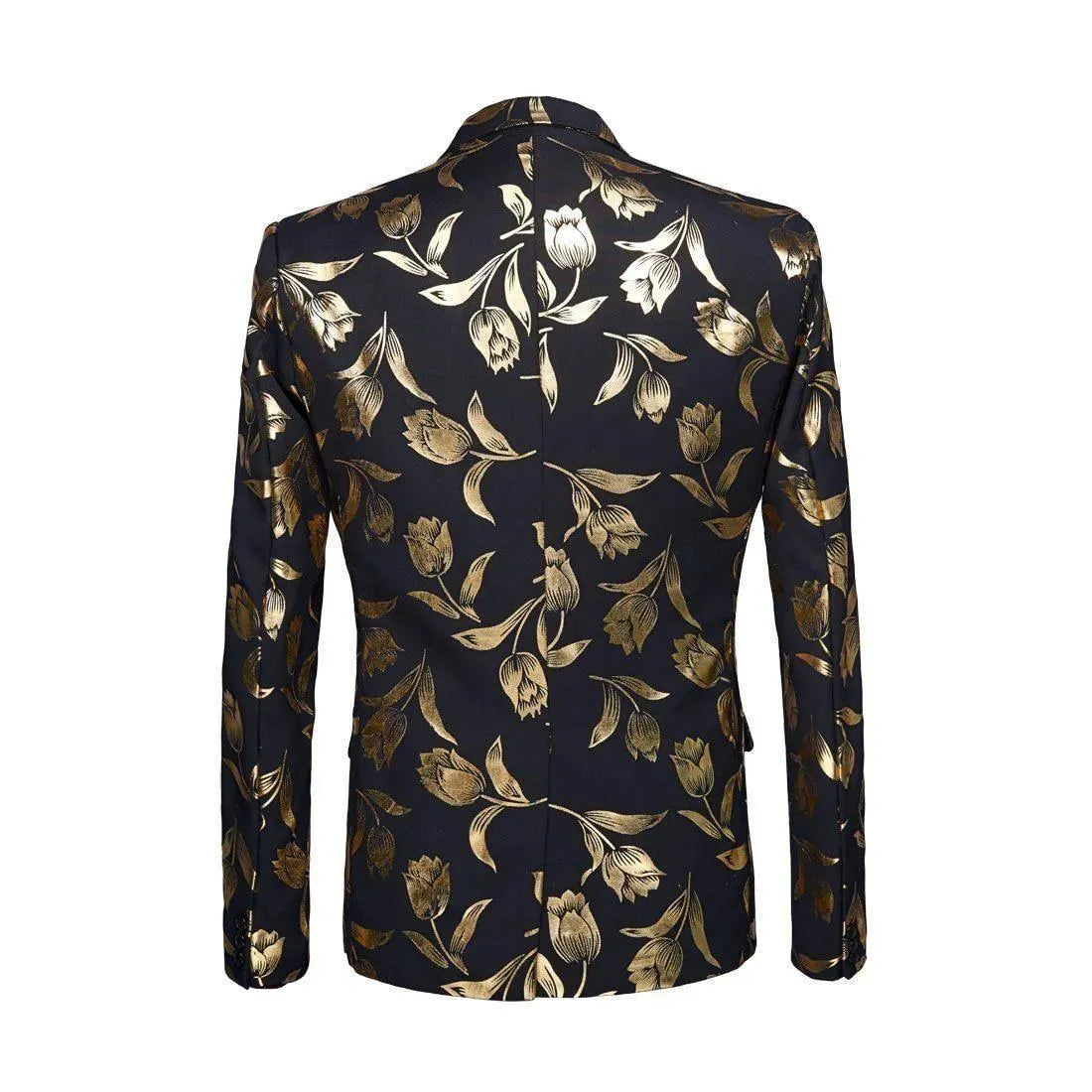 Men's Gold Print Party Blazer - Stylish Formal Jacket for Weddings, Prom & Special Occasions
