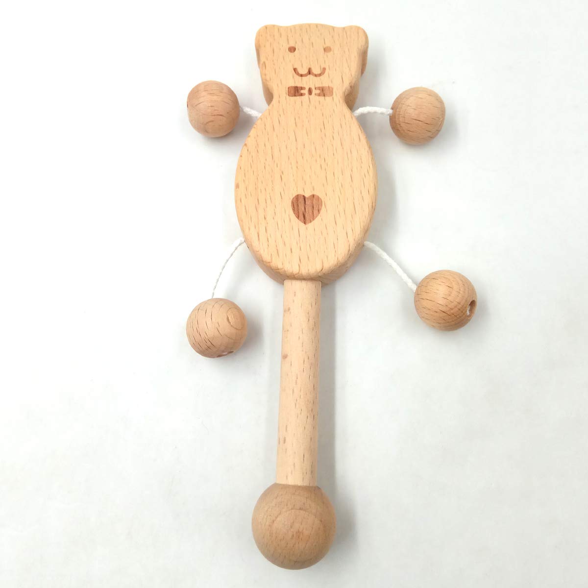 Organic Wooden Baby Push Toy - Montessori Sensory & Fine Motor Skills Development Toy - Natural Wooden Grasping & Teething Rattle for Toddlers - Perfect for Playtime, Learning & Early Childhood Development