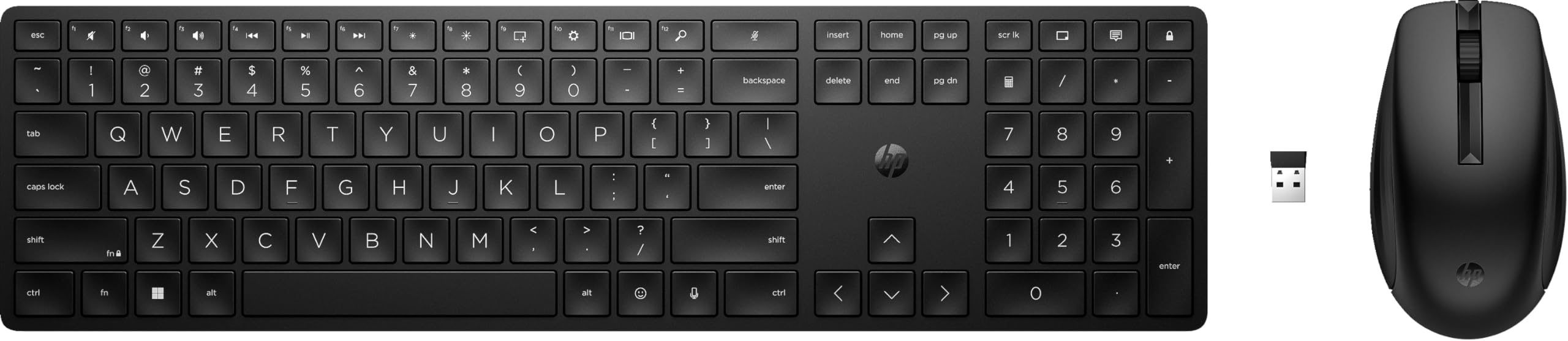 HP 655 Wireless Keyboard and Mouse Combo - 2.4GHz, QWERTZ German Layout, Black - Compatible with HP Pro X360 Fortis 11 G9 & ProBook 445 G9 Laptops - Perfect for Office Work, Home Computing & Remote Learning