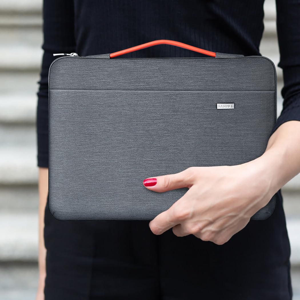 LANDICI 15.6-16 Inch Laptop Sleeve Case - 360° Protective Padded Neoprene Cover for MacBook Air 15, MacBook Pro 15/16 (2021), Dell, Lenovo, HP, Acer, Samsung Notebooks - Water Resistant & Shockproof Grey Computer Bag for Work, School & Travel