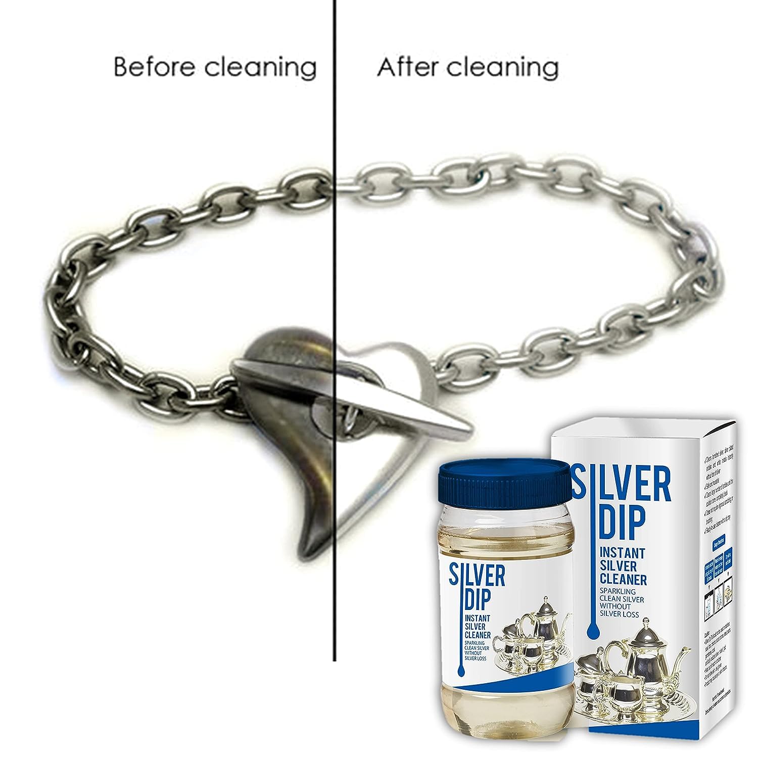 EGP Modicare Silver Dip Instant Silver Cleaner - 2 Pack (300ml Each) | Fast & Effective Tarnish Remover for Jewelry, Silverware & Antiques | Perfect for Home, Travel & Professional Use