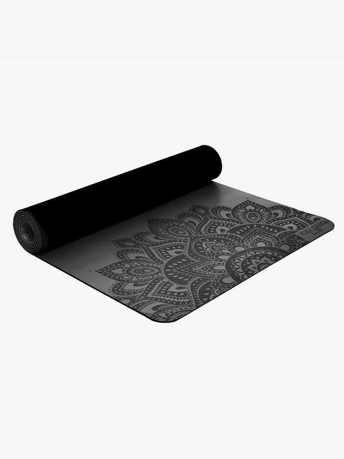 Yoga Design Lab Infinity Mat 5mm Non-Slip Eco-Friendly Yoga Mat with Mandala Charcoal Print - Perfect for Home, Studio & Travel Yoga Practice