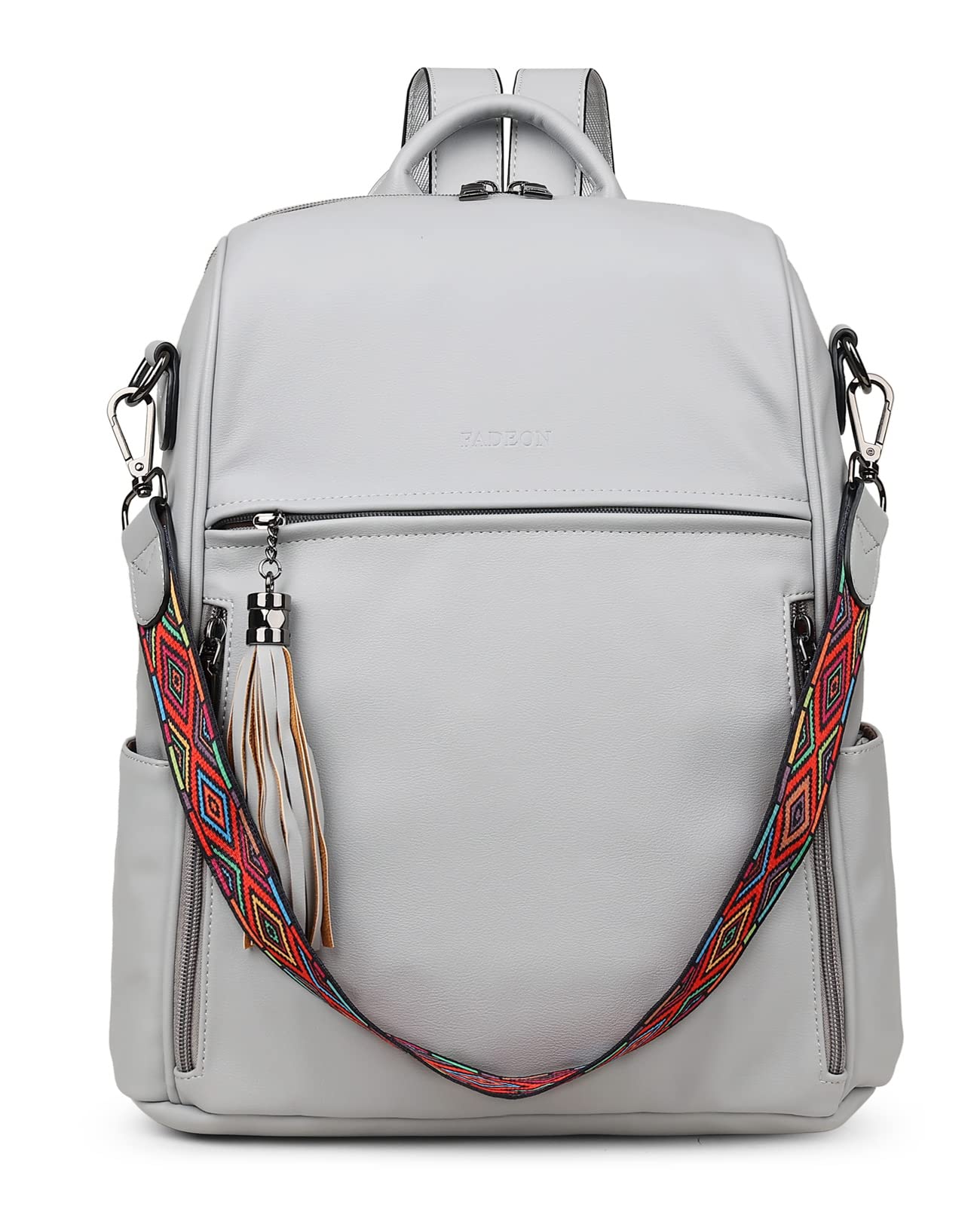 FADEON Genuine Leather Backpack Purse for Women - Stylish Designer Shoulder Bag, Convertible Travel Backpack & Book Bag (Perfect for Work, School & Travel)