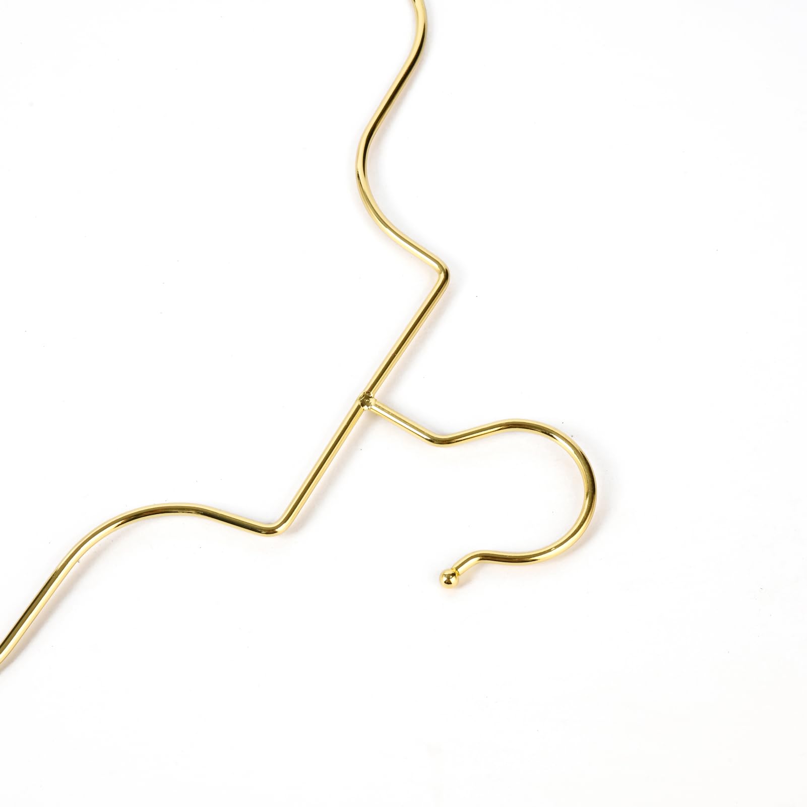 Premium Gold Wire Lingerie Hangers - 10 Pack Slim Body Shape Metal Hooks for Bikini, Swimwear & Delicate Clothing Display - Perfect for Boudoir, Retail Stores & Closet Organization