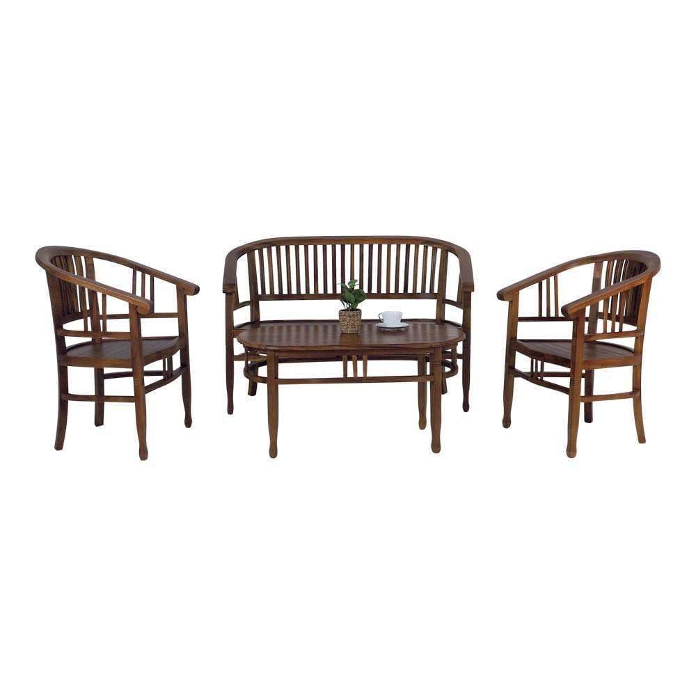 Premium Mondola Teak Wood Tea Set - Handcrafted 6-Piece Tea Gift Set with Tray - Perfect for Afternoon Tea, Gifts & Home Decor