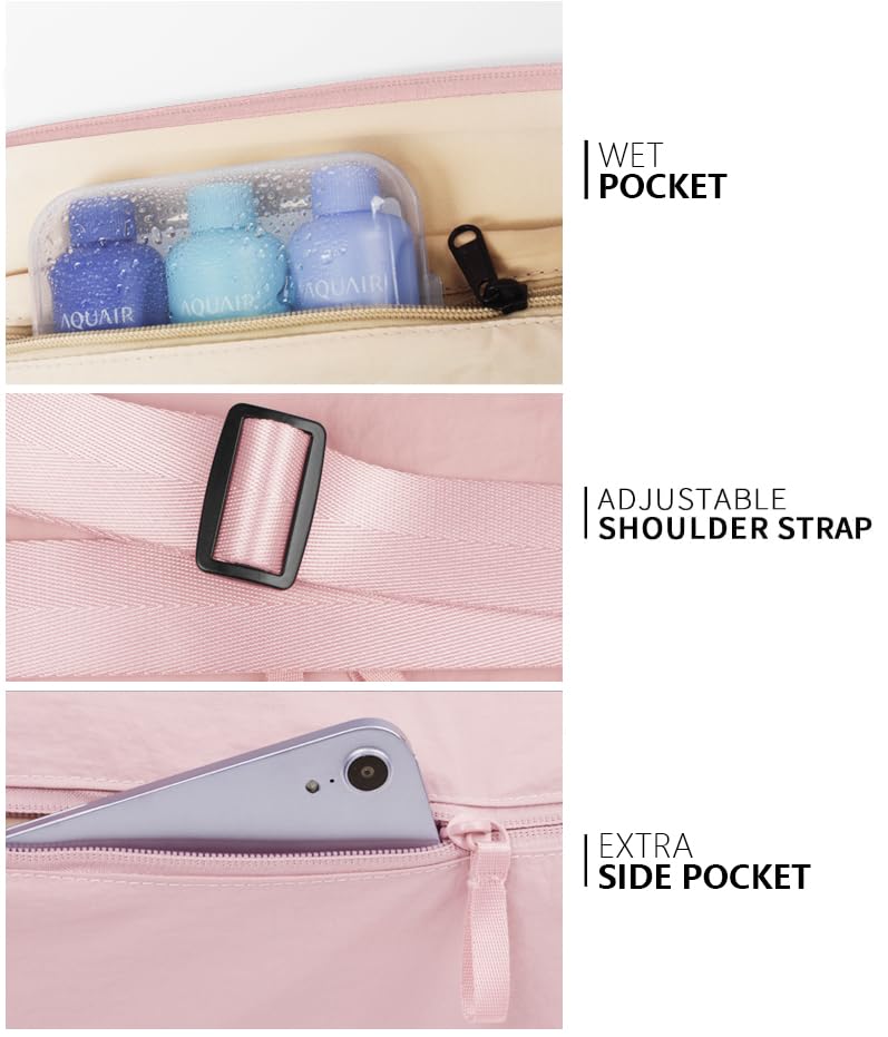Stylish Compact 3-in-1 Gym Duffle Bag for Women & Men - Lightweight Sports Bag for Workout, Fitness & Travel - Perfect as Crossbody Bag, Work Gym Bag & Travel Accessory
