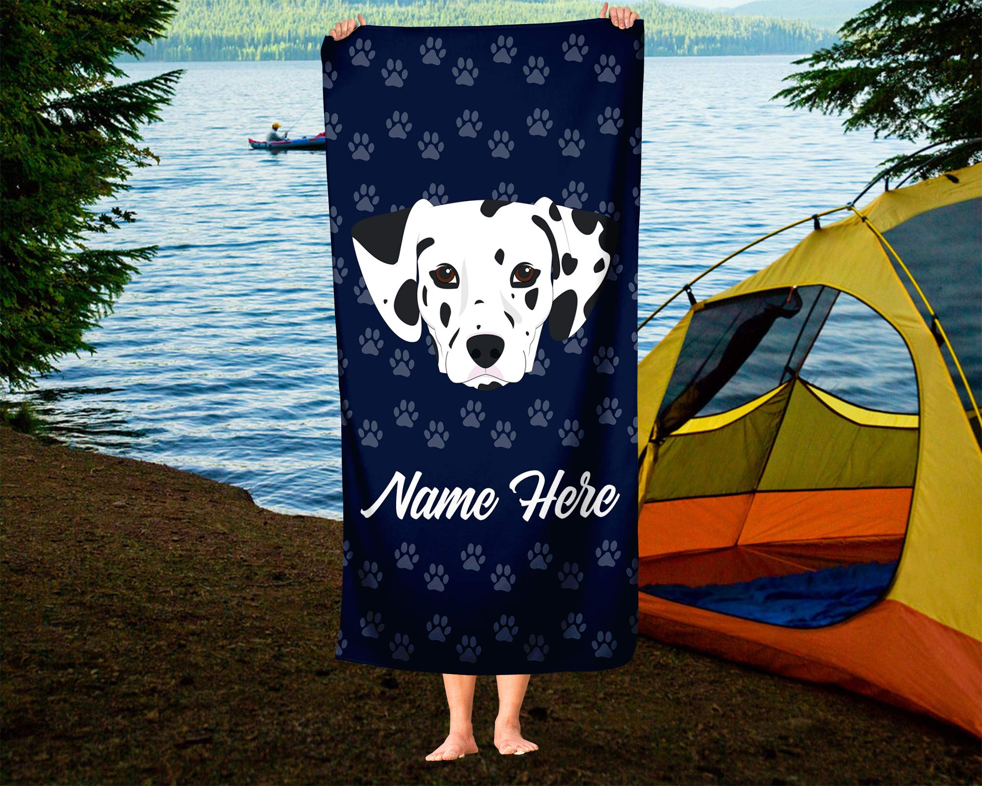 Custom Dalmatian Face Beach & Bath Towels - Large & Medium Sizes - Personalized Travel, Pool & Indoor Use Towels for Adults & Kids - Perfect for Beach Trips, Swimming Pools, Gym & Spa Days