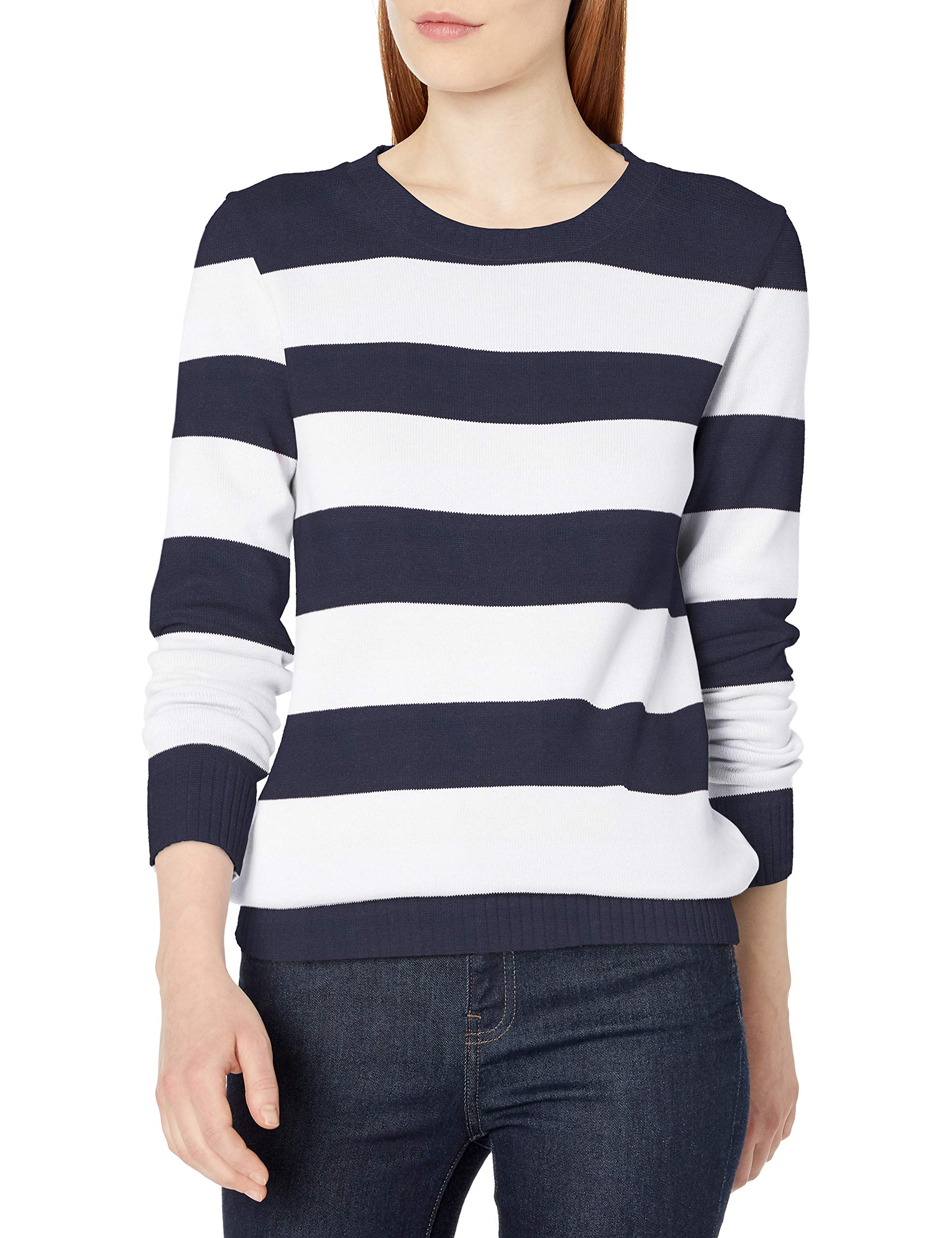 Amazon Essentials Women's 100% Cotton Crewneck Sweater - Soft Casual Pullover for Everyday Wear, Office & Fall Outfits