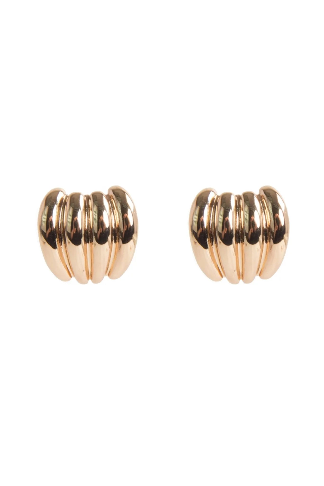 Gold Brass Stud Earrings Set - 14K Gold Plated Minimalist Stud Earrings for Women - Perfect for Everyday Wear, Parties & Gifts