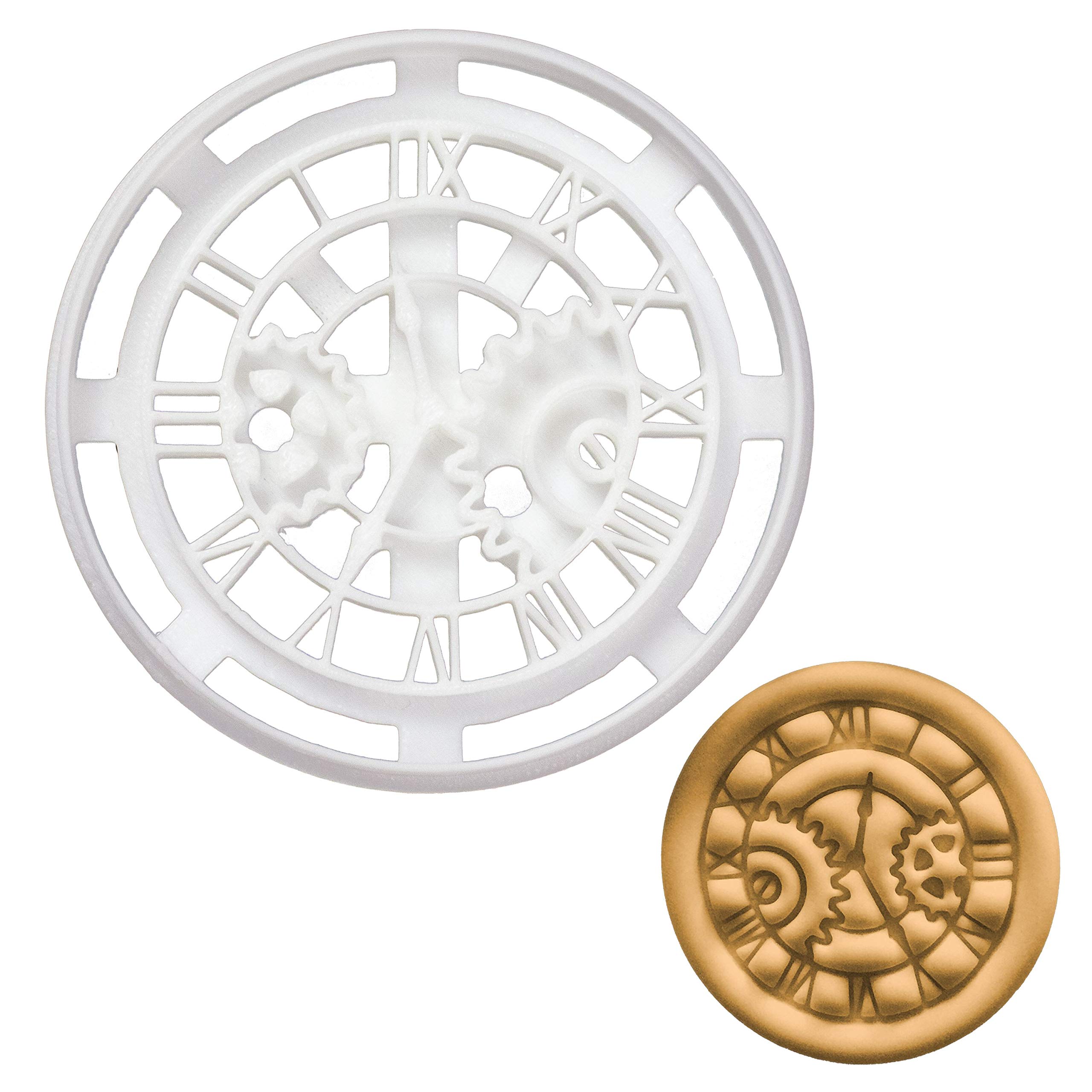 Steampunk Clock Cookie Cutter - Vintage Style Metal Cookie Mold for Baking, DIY Desserts, and Cake Decorating - Perfect for Halloween, Christmas, and Themed Parties (1 Piece)