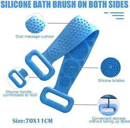 PAVITYAKSH Silicone Body Scrubber - Exfoliating Belt for Shower & Bath, Deep Cleaning Massage for Men & Women