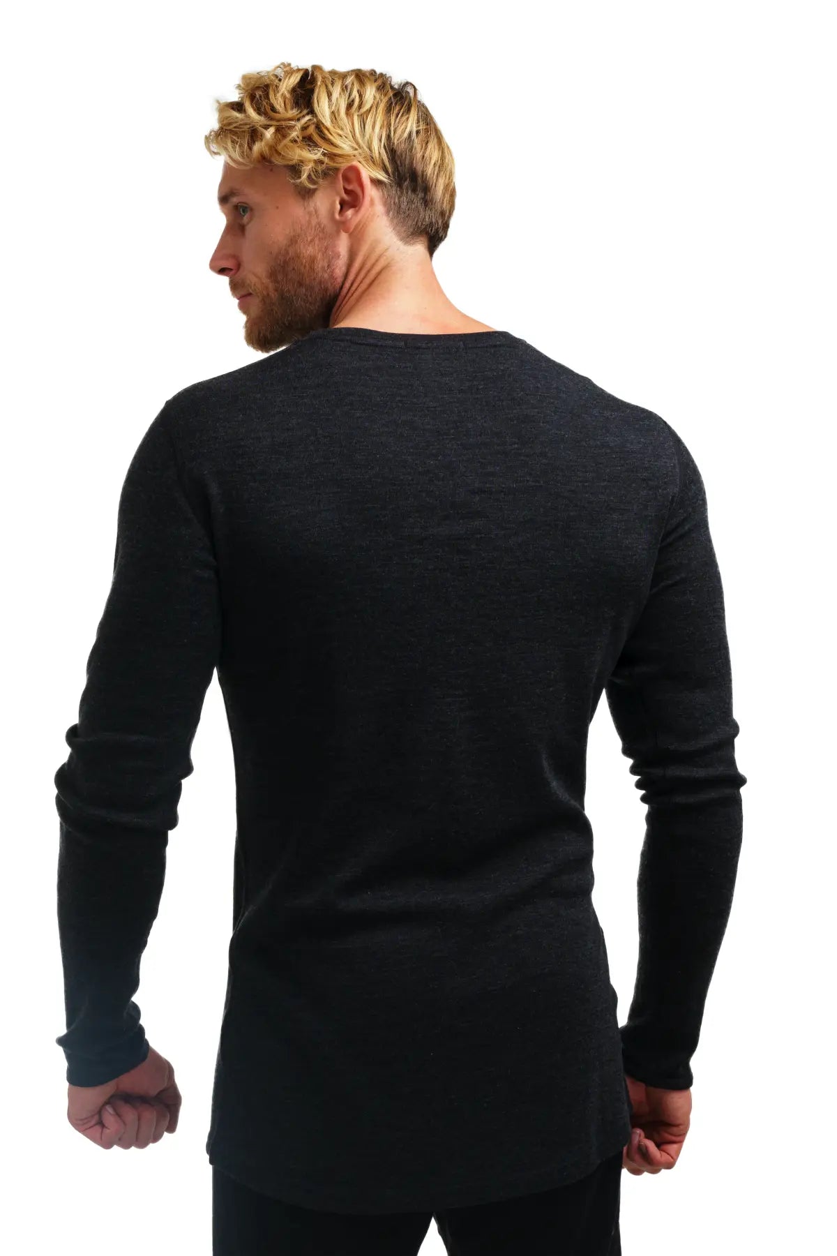 Premium Men's Merino Wool Long Sleeve Base Layer Shirt - 250 GSM, Charcoal Gray - Ideal for Hiking, Skiing & Winter Outdoor Activities