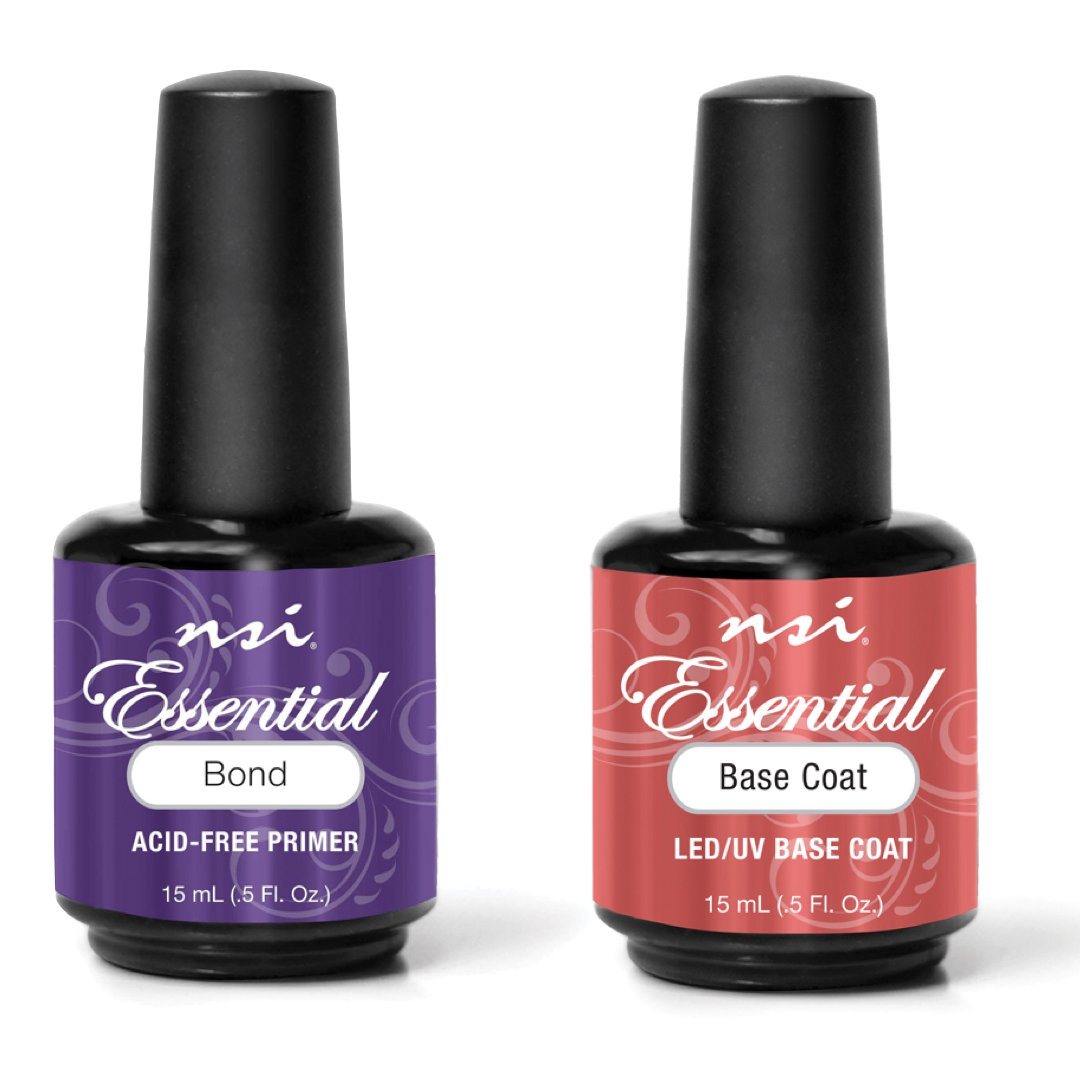 Duo Pack ESSENTIAL BOND PRIMER + ESSENTIAL BASE COAT - Professional Nail Primer & Base Coat Set for Long-Lasting Manicures - Perfect for Salon, Home & DIY Nail Care