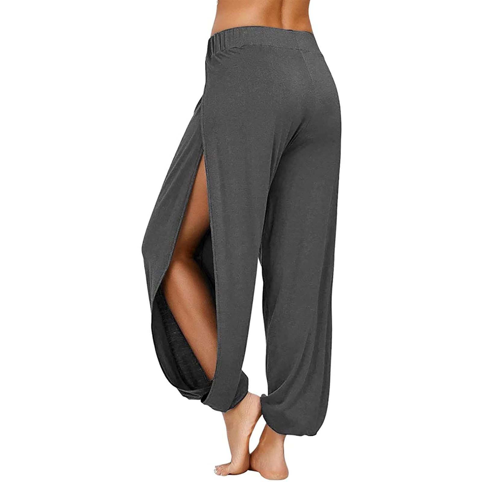 Sunyuan Women's Yoga Harem Pants - Loose Casual Joggers with Side Slit for Workout, Activewear & Beach Cover-up | Perfect for Yoga, Running, Gym & Summer Vacation