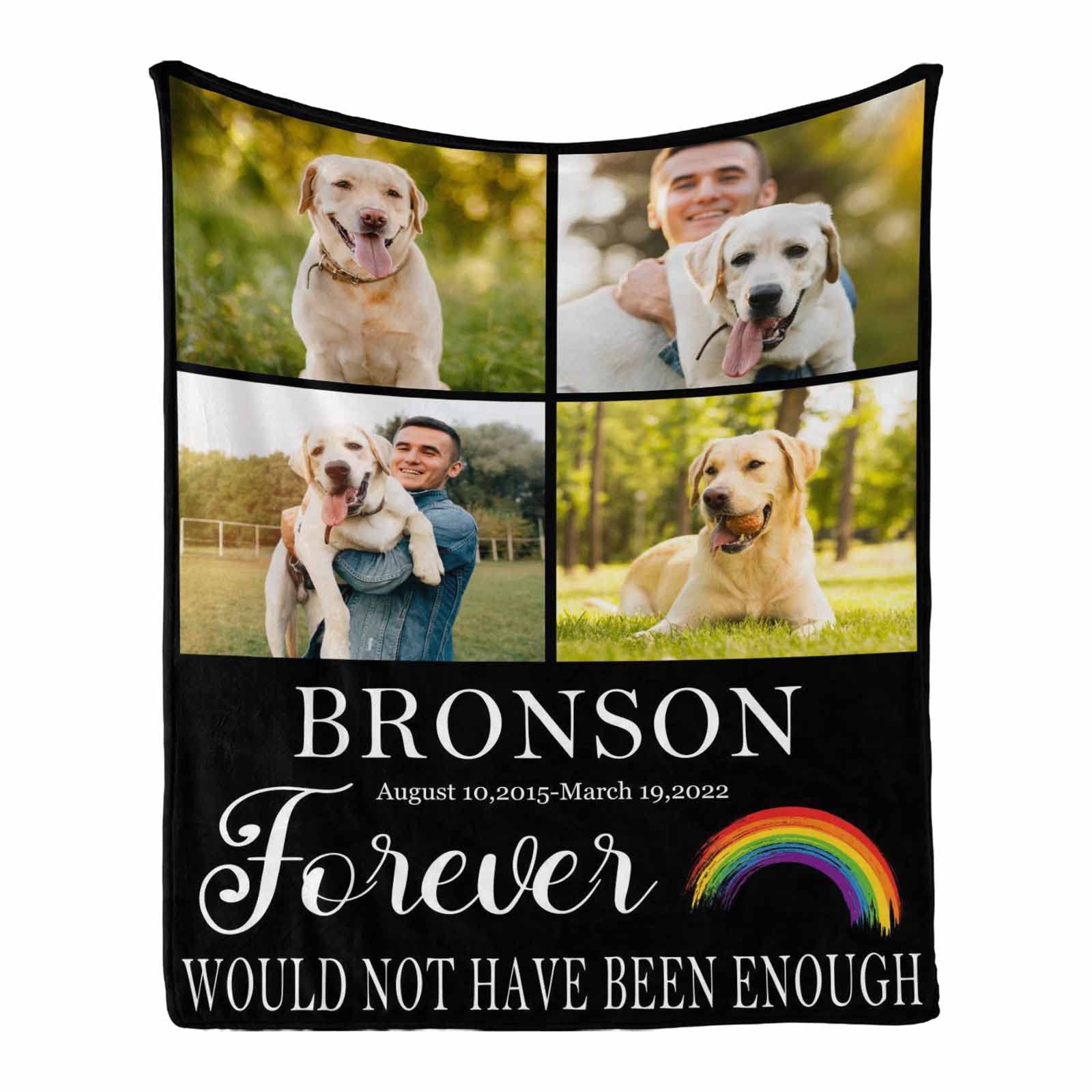 Custom Personalized Pet Memorial Blanket with Dog Photo - In Loving Memory Sympathy Gift for Dog Lovers & Kids - Comforting Keepsake for Grieving Pet Owners