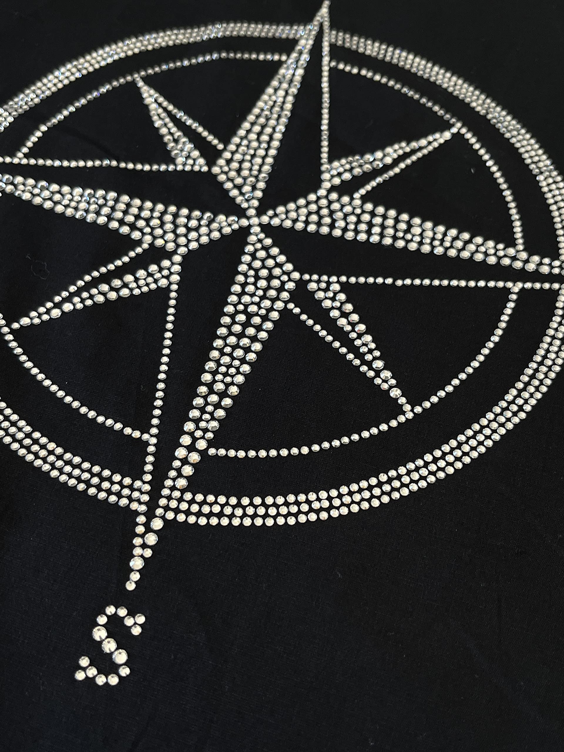 Crystal Compass Design Iron-On Patch - Heat Transfer Decal for DIY Clothing & Accessories - Perfect for Jackets, Hats, Bags & Outdoor Gear