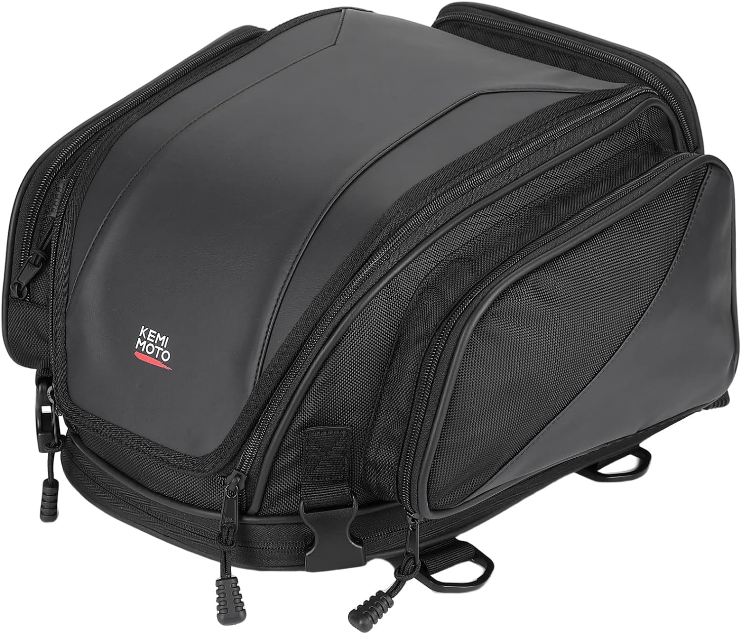 KEMIMOTO 18-22L Expandable Waterproof Motorcycle Tail Bag - Sissy Bar Luggage Seat Travel Rear Rack Bag for Harley Sportster, Softail, Dyna, Touring & Honda Shadow, Kawasaki Vulcan - Perfect for Long Rides, Commuting & Adventure Touring
