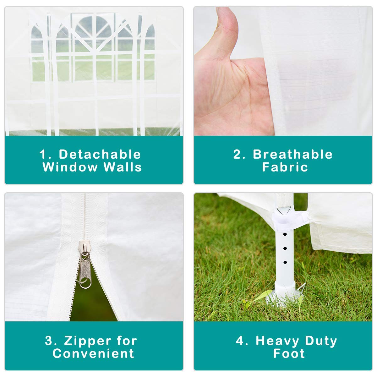 TANGKULA 10x20 FT White Outdoor Party Wedding Tent Canopy with Removable Sidewalls - Portable Shelter Pavilion for Backyard Events, Markets & Outdoor Gatherings | Perfect for Weddings, Parties, and Commercial Use